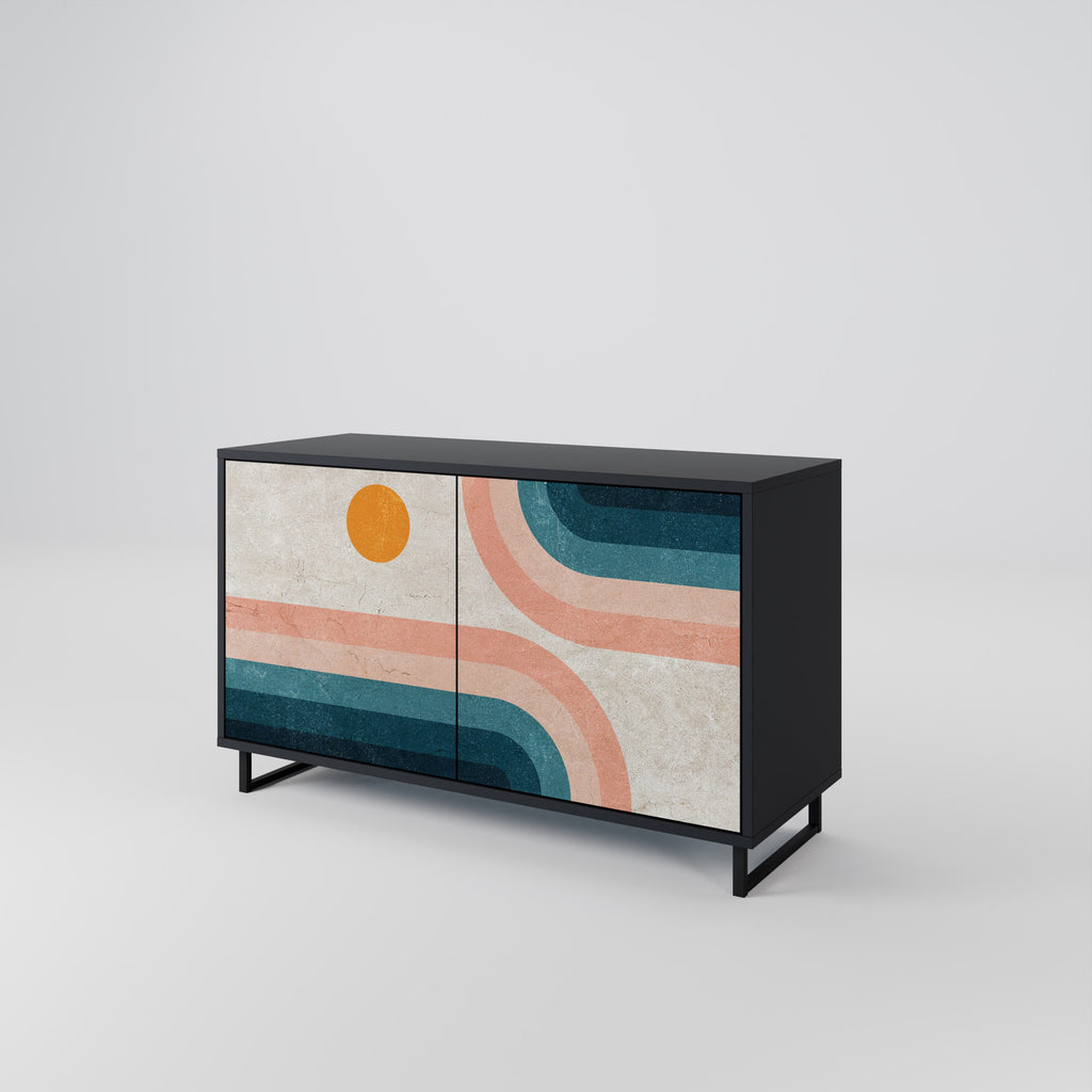 TWO HALVES 2-Door Sideboard in Black Finish