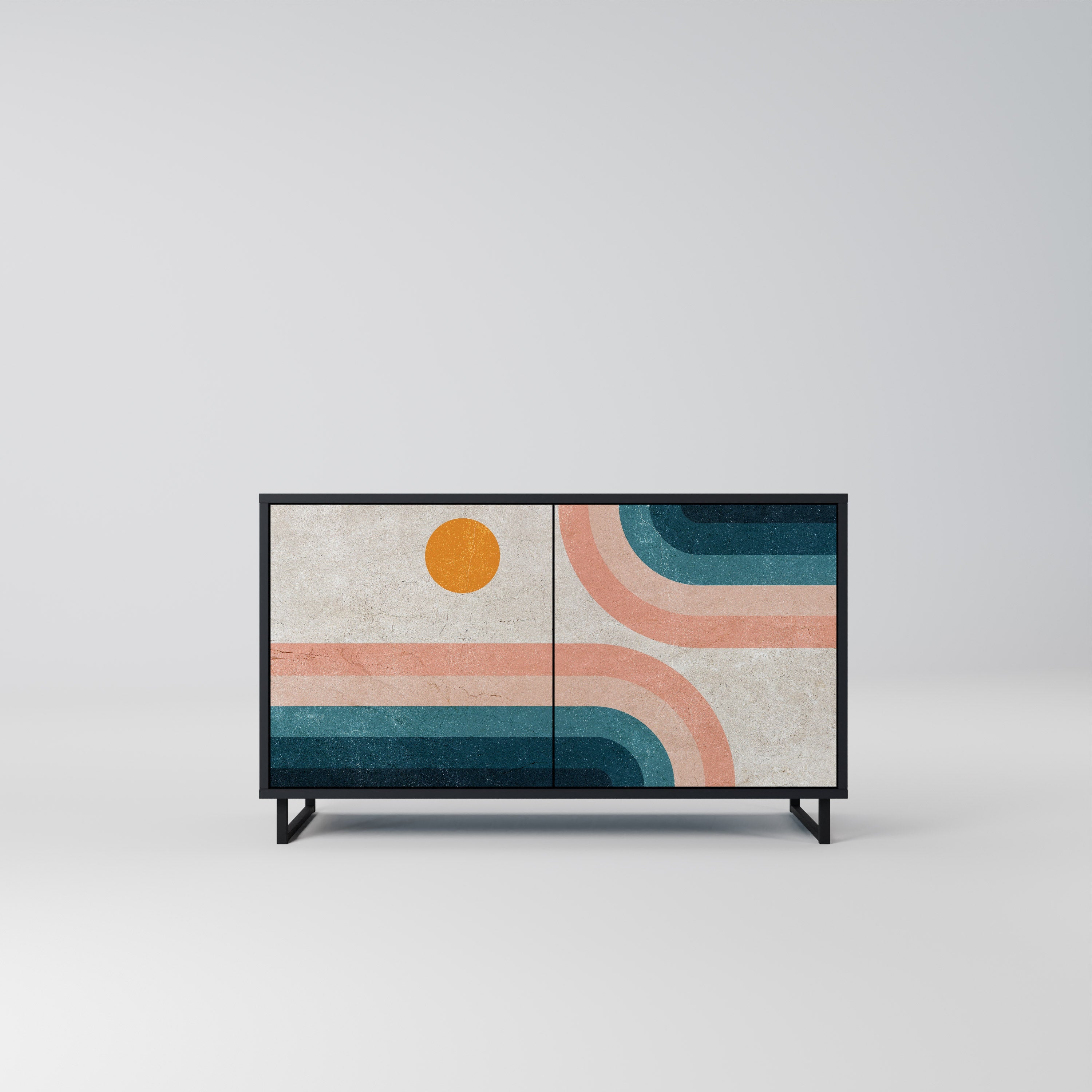 TWO HALVES 2-Door Sideboard in Black Finish