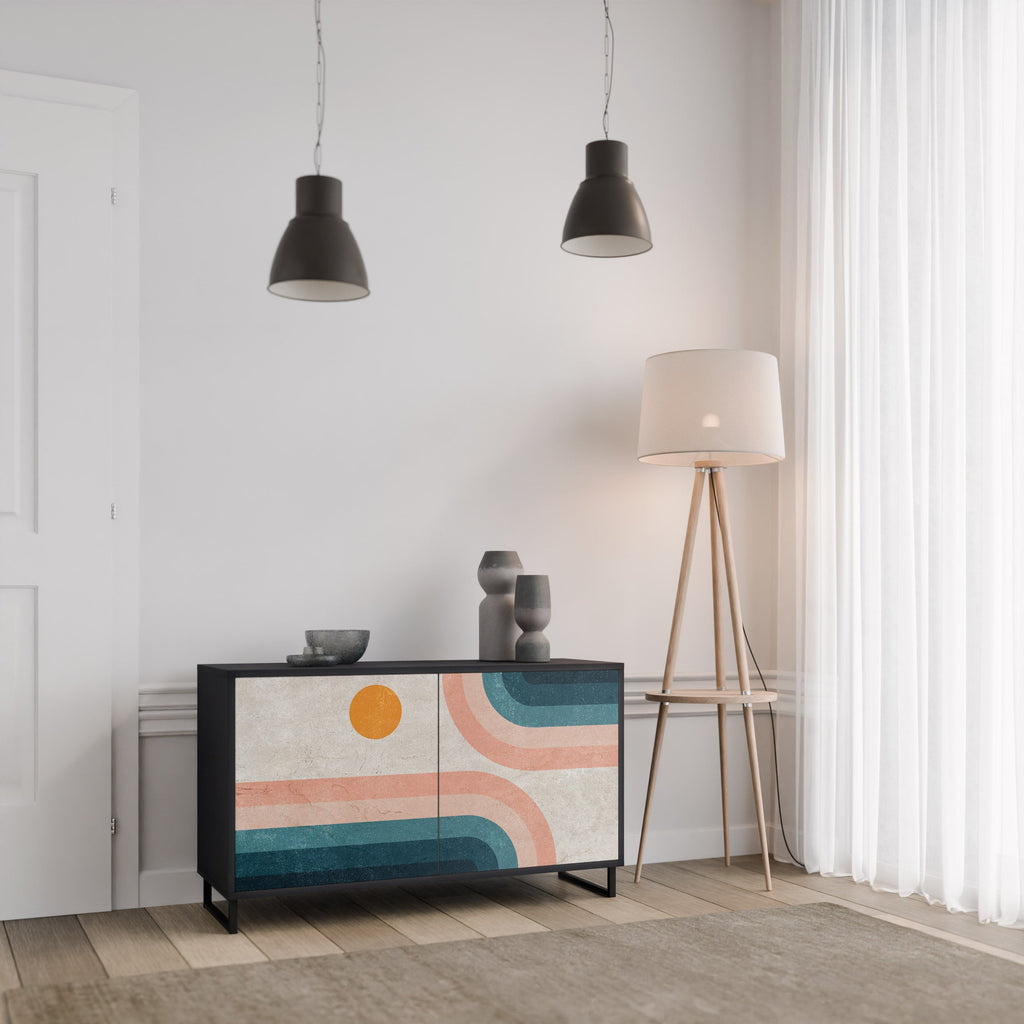 TWO HALVES 2-Door Sideboard in Black Finish