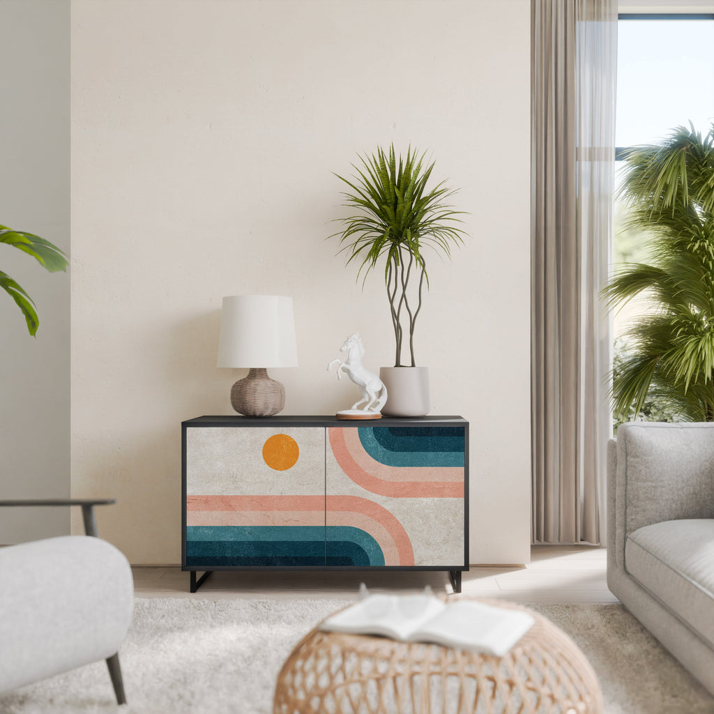 TWO HALVES 2-Door Sideboard in Black Finish