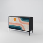 TWO HALVES 2-Door Sideboard in Black Finish