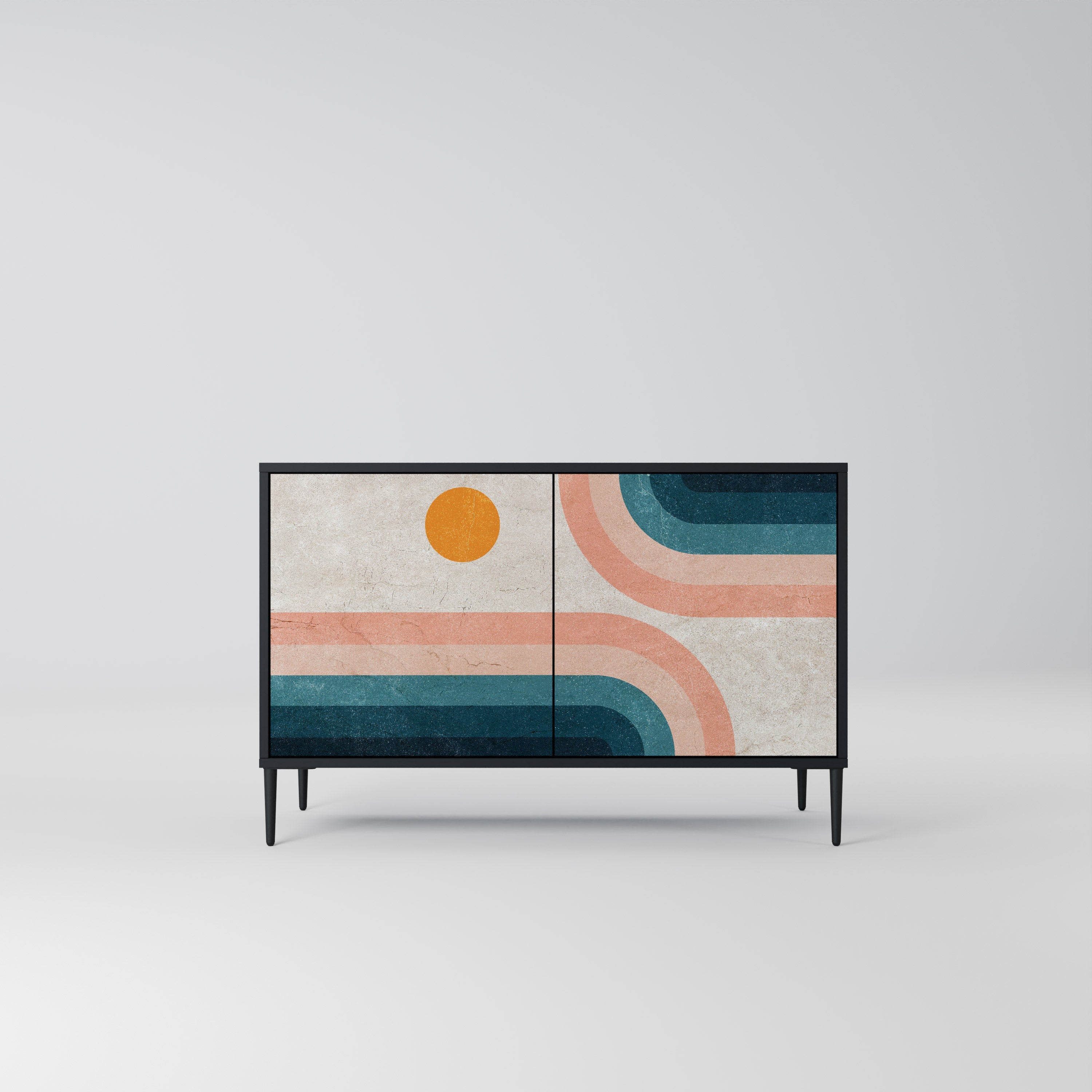 TWO HALVES 2-Door Sideboard in Black Finish