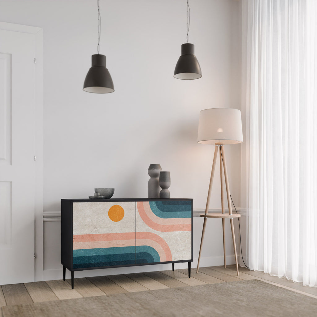 TWO HALVES 2-Door Sideboard in Black Finish