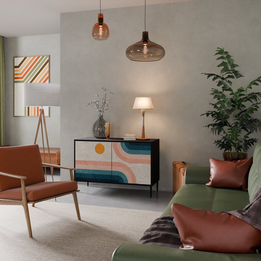 TWO HALVES 2-Door Sideboard in Black Finish