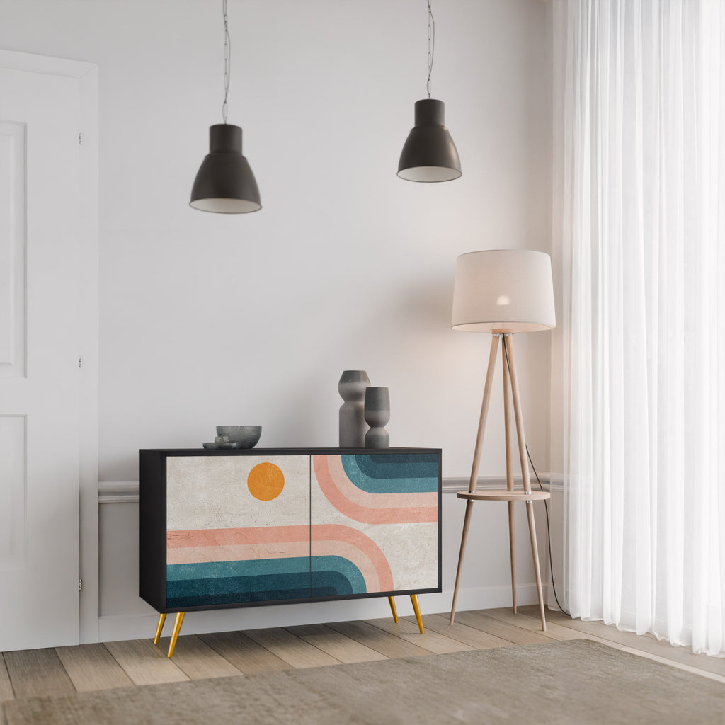 TWO HALVES 2-Door Sideboard in Black Finish