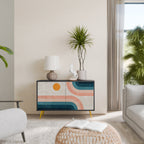 TWO HALVES 2-Door Sideboard in Black Finish