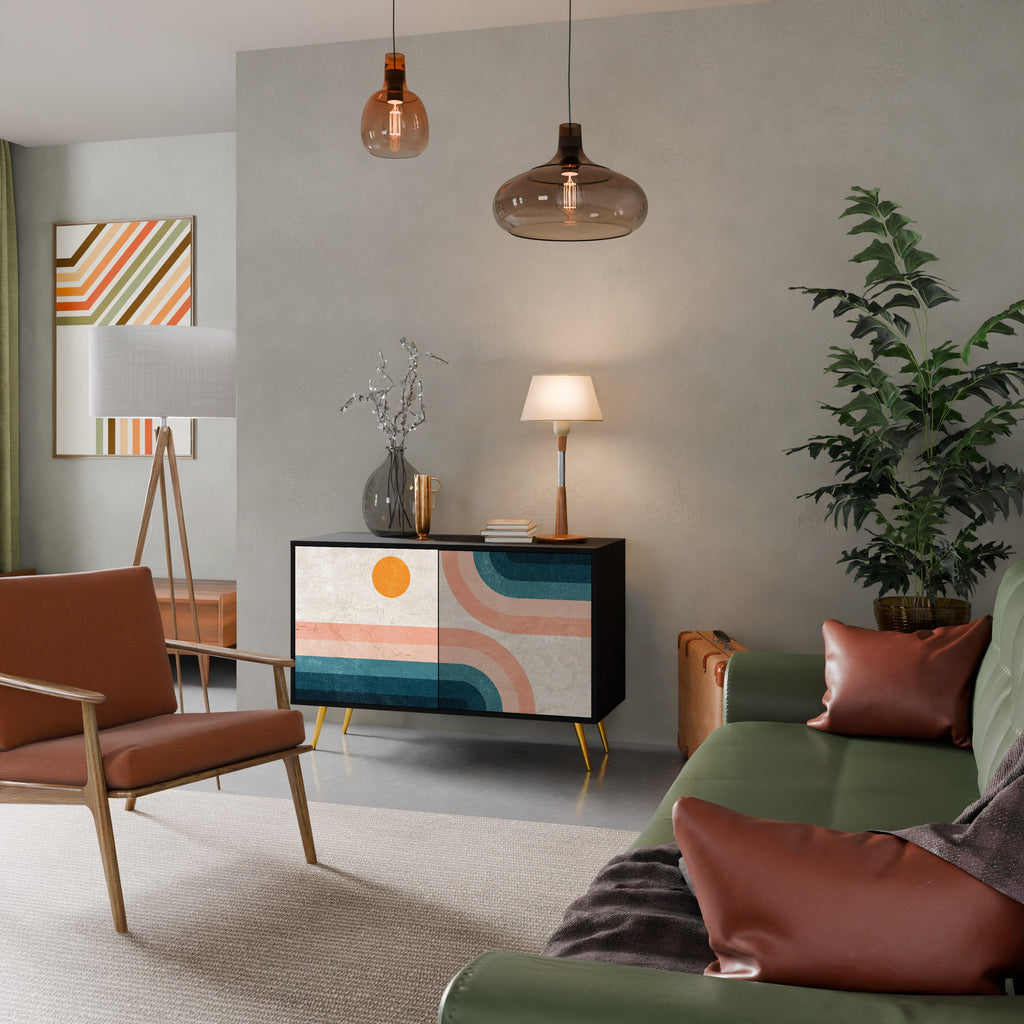 TWO HALVES 2-Door Sideboard in Black Finish