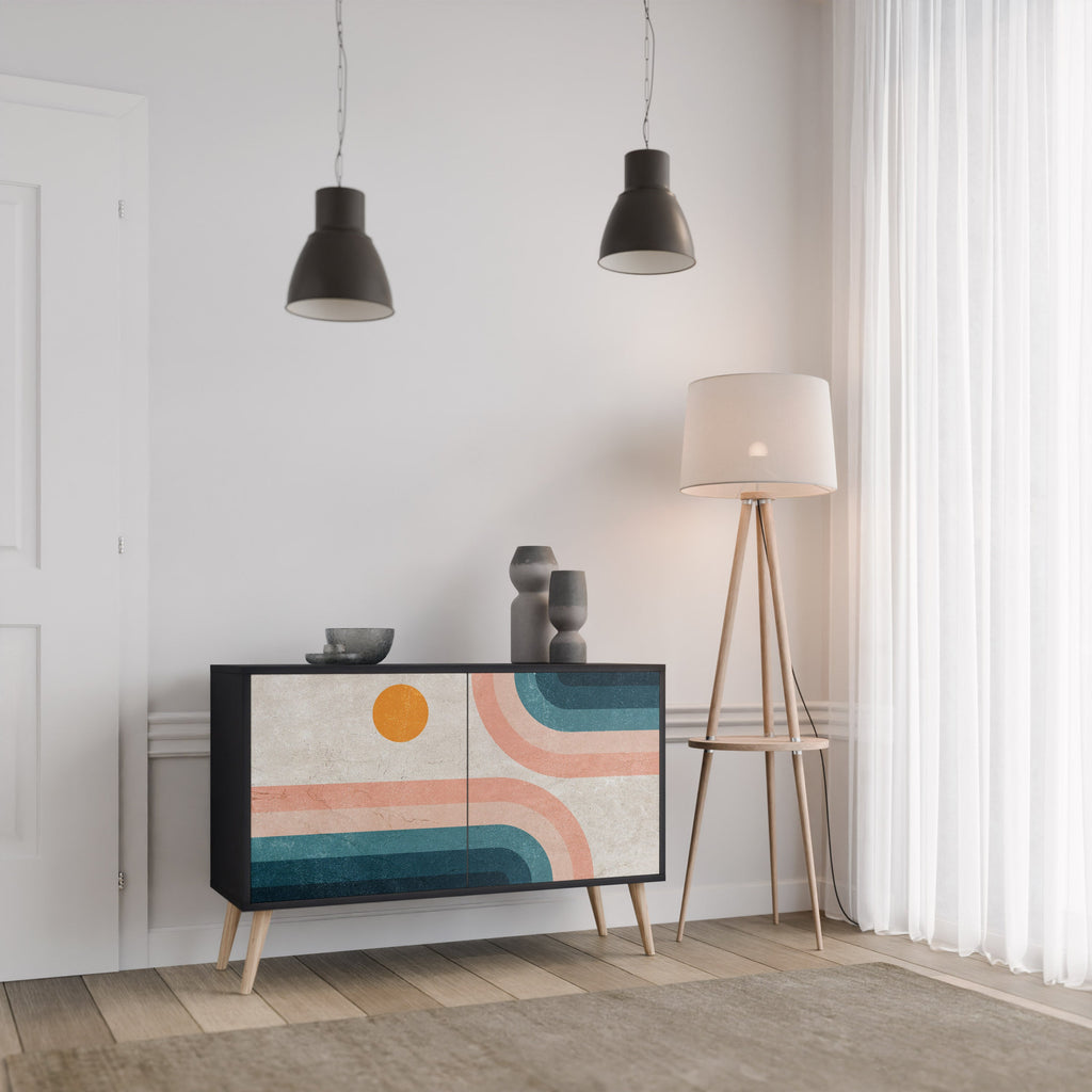 TWO HALVES 2-Door Sideboard in Black Finish