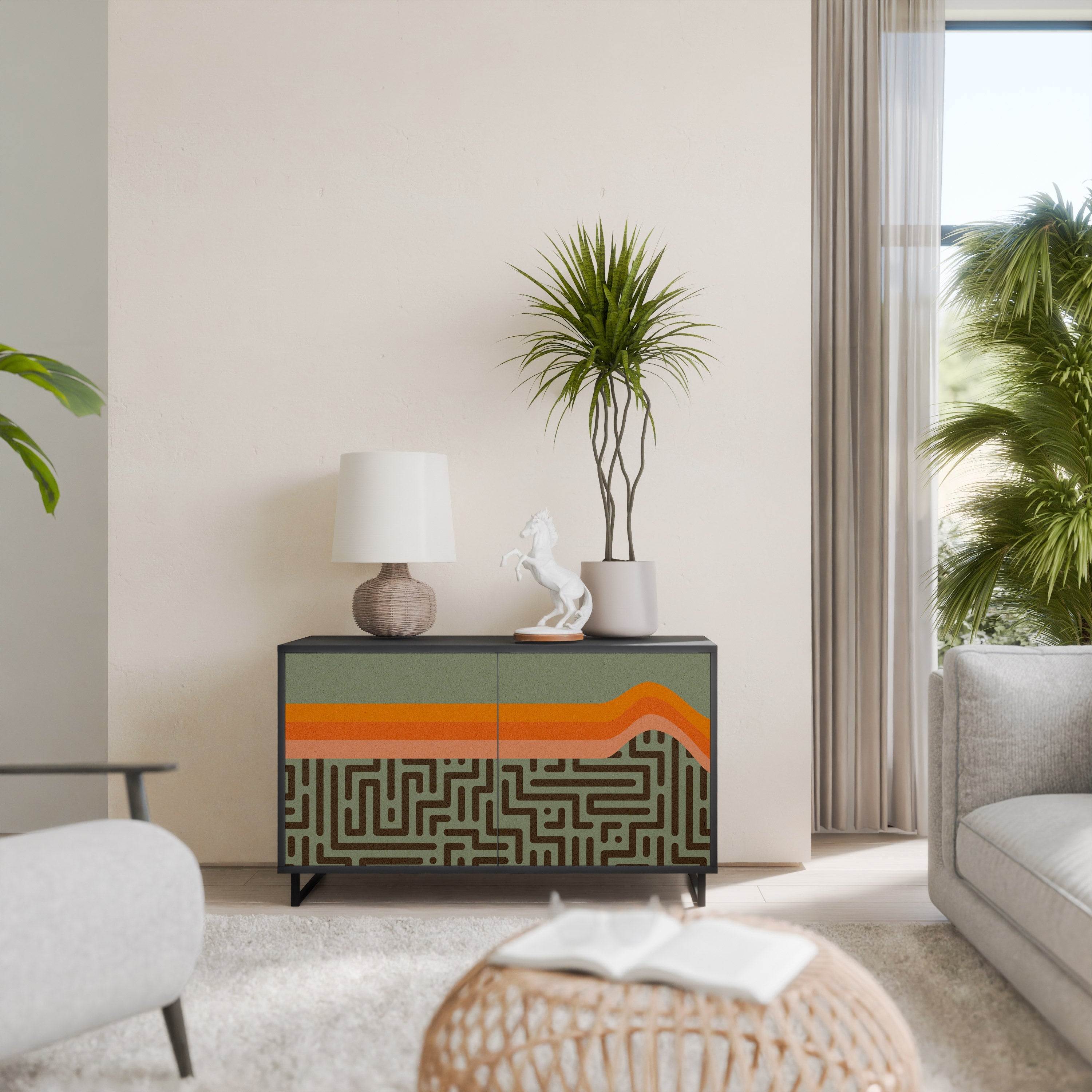 SIMPLE SOLUTIONS Sideboard mit 2 Türen in Schwarz