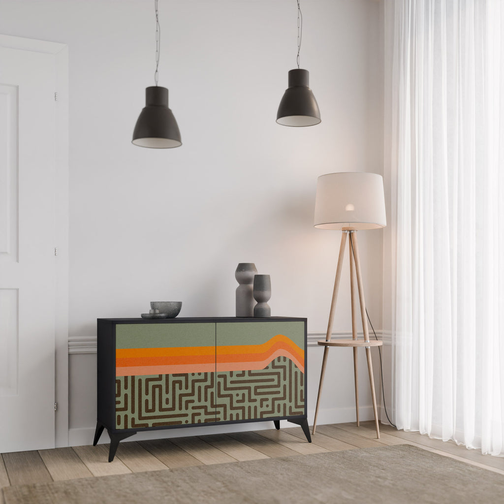 SIMPLE SOLUTIONS Sideboard mit 2 Türen in Schwarz