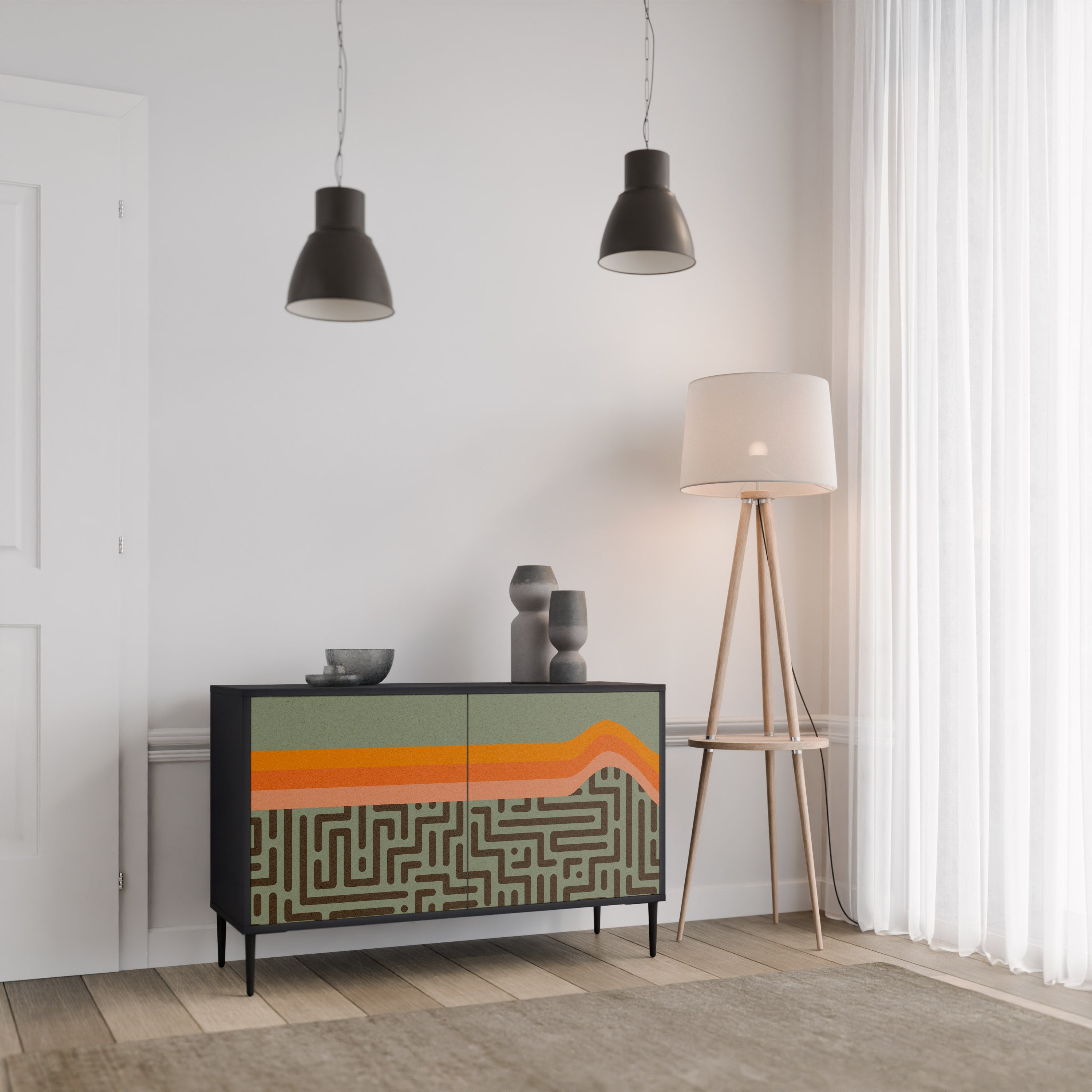 SIMPLE SOLUTIONS Sideboard mit 2 Türen in Schwarz