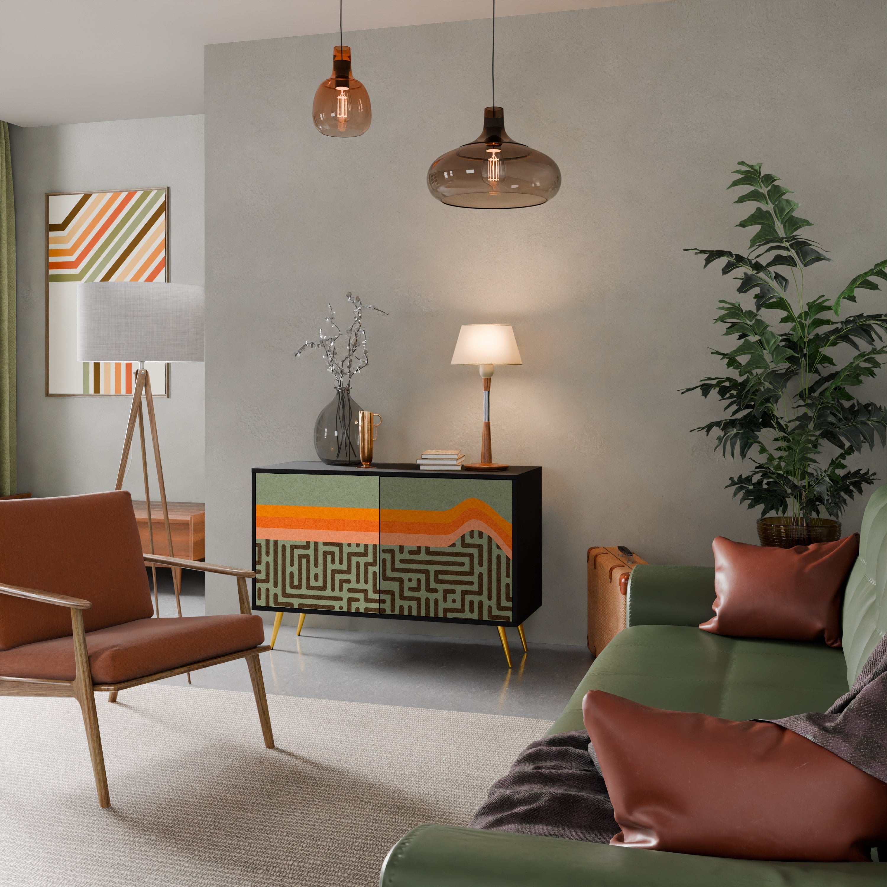 SIMPLE SOLUTIONS Sideboard mit 2 Türen in Schwarz