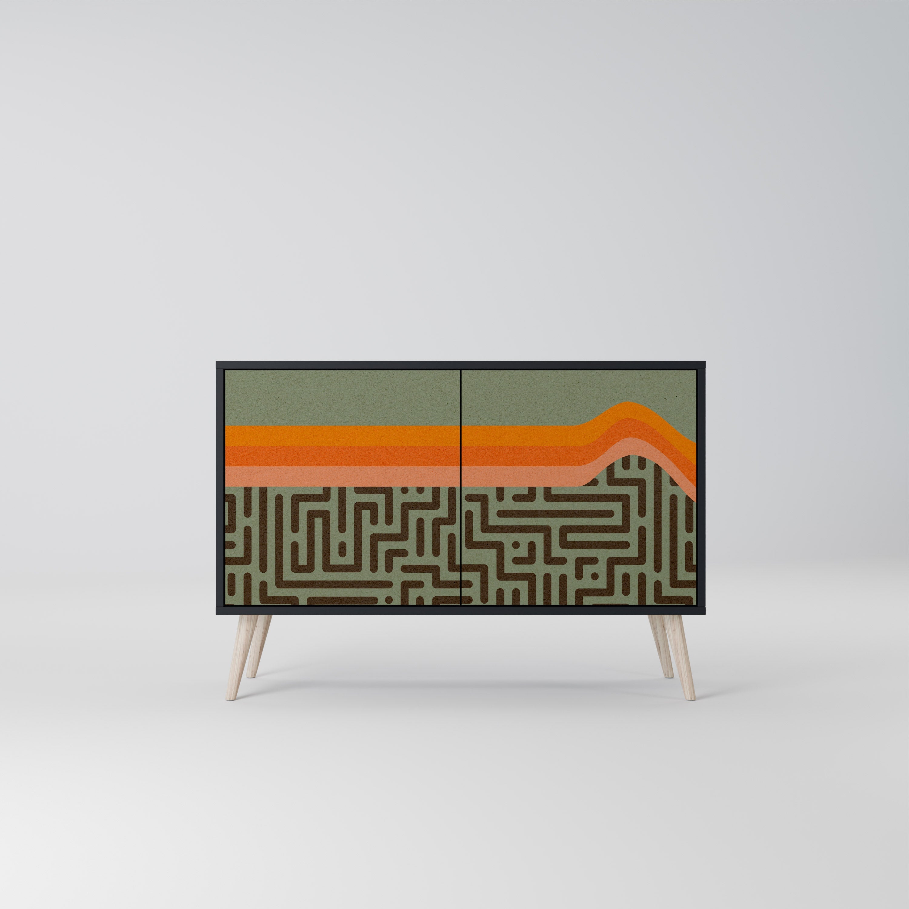 SIMPLE SOLUTIONS Sideboard mit 2 Türen in Schwarz