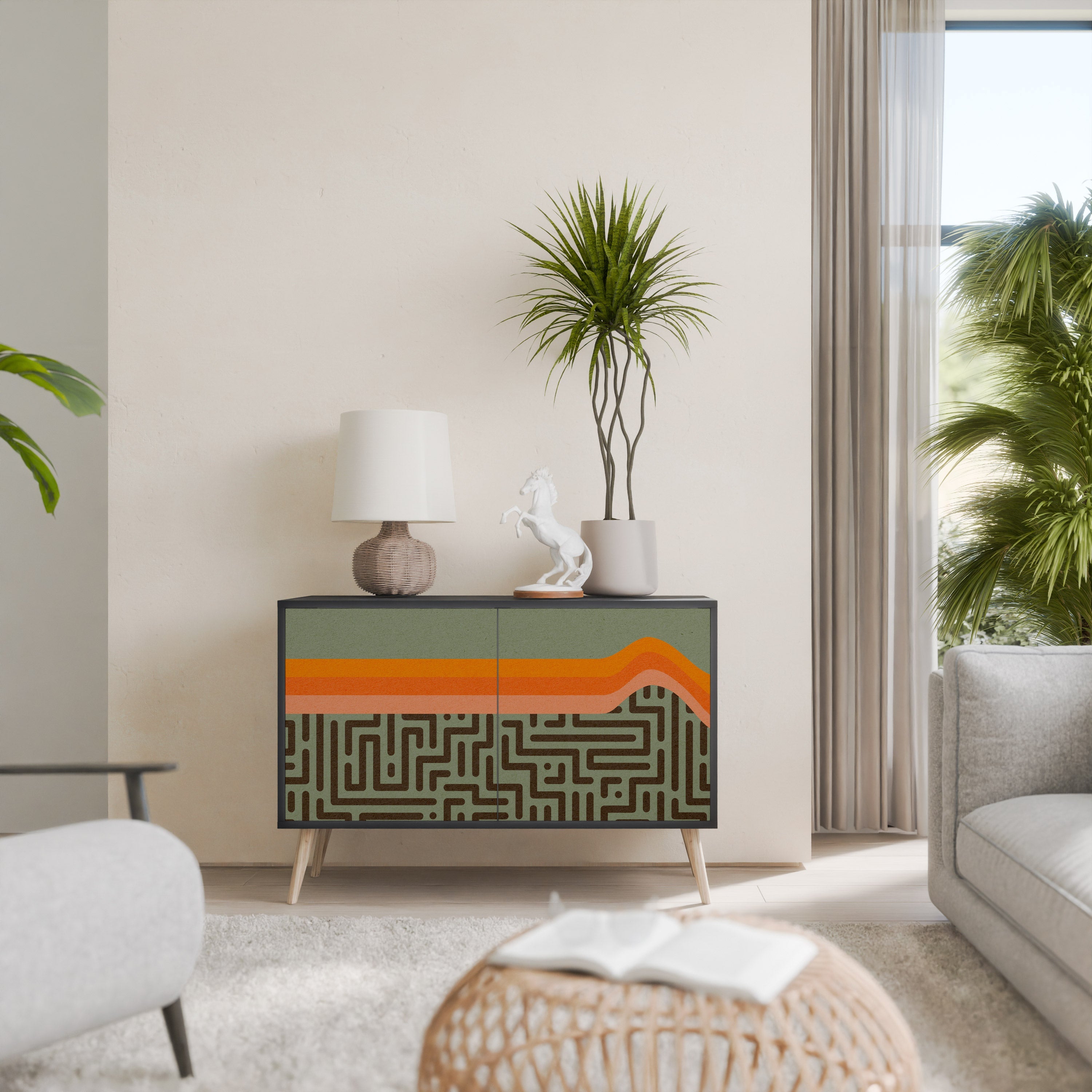 SIMPLE SOLUTIONS Sideboard mit 2 Türen in Schwarz