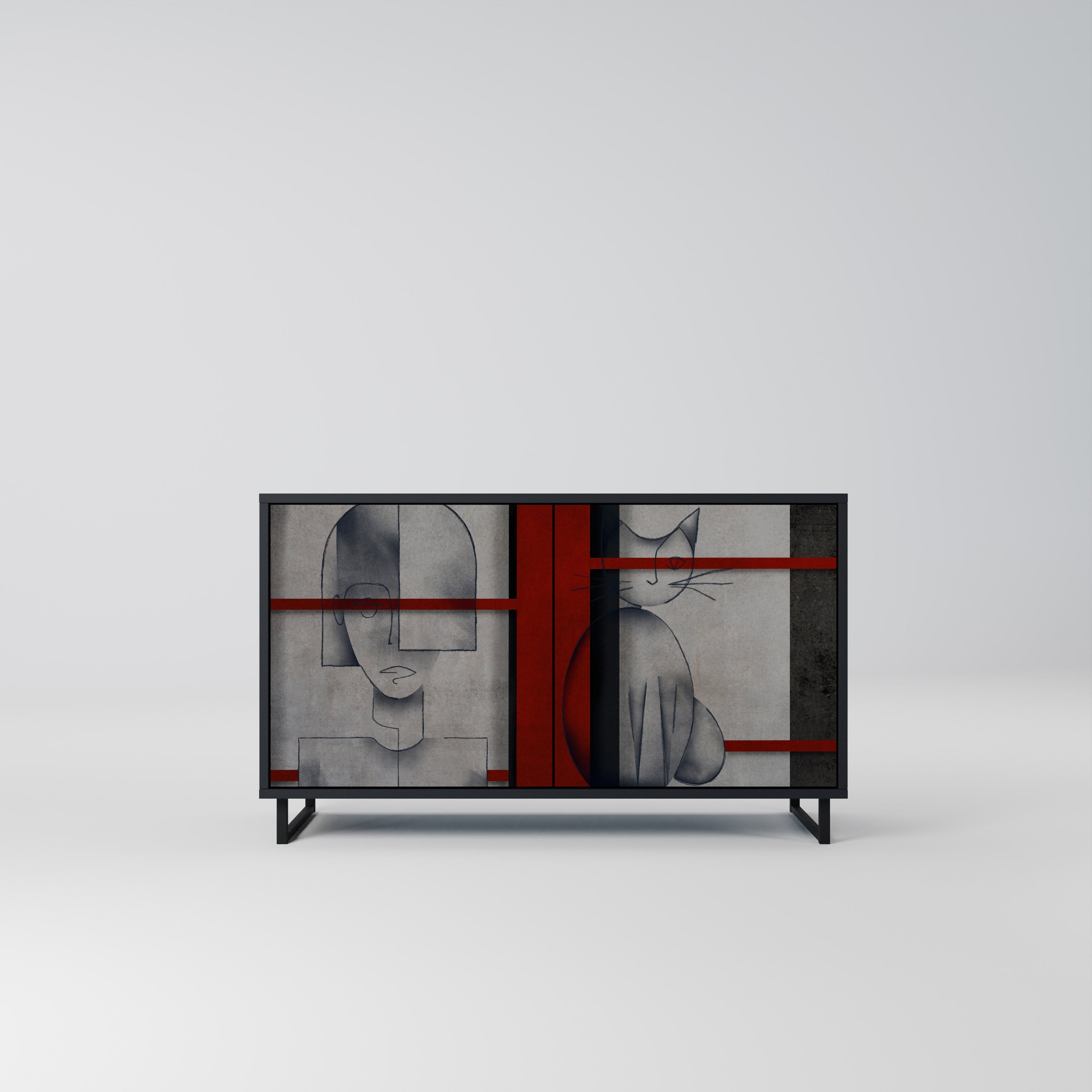 GRAY FIGURES Sideboard mit 2 Türen in Schwarz