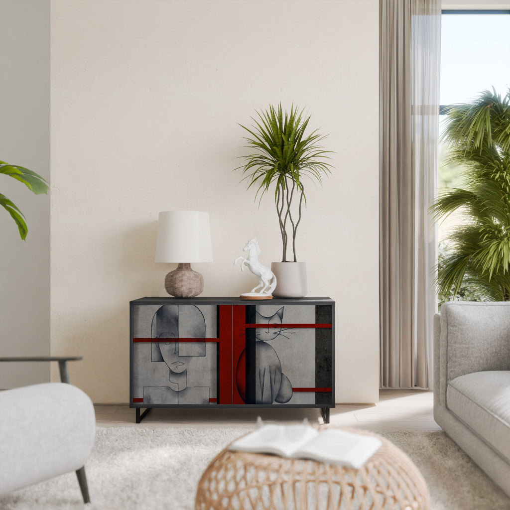 GRAY FIGURES Sideboard mit 2 Türen in Schwarz