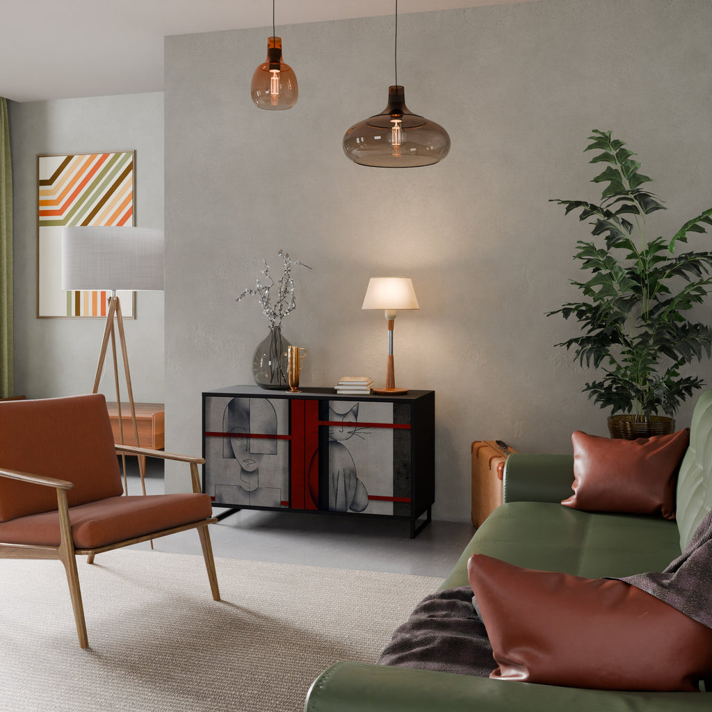 GRAY FIGURES Sideboard mit 2 Türen in Schwarz