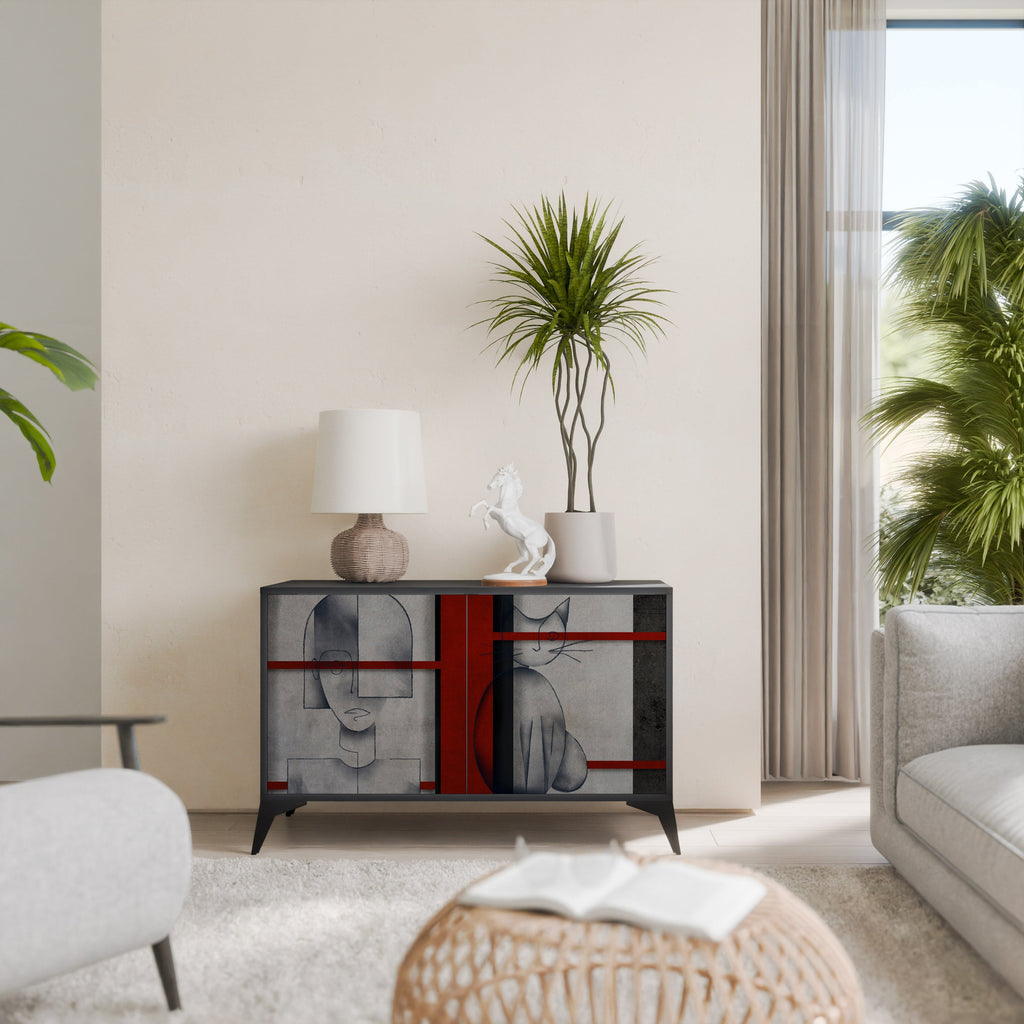 GRAY FIGURES Sideboard mit 2 Türen in Schwarz