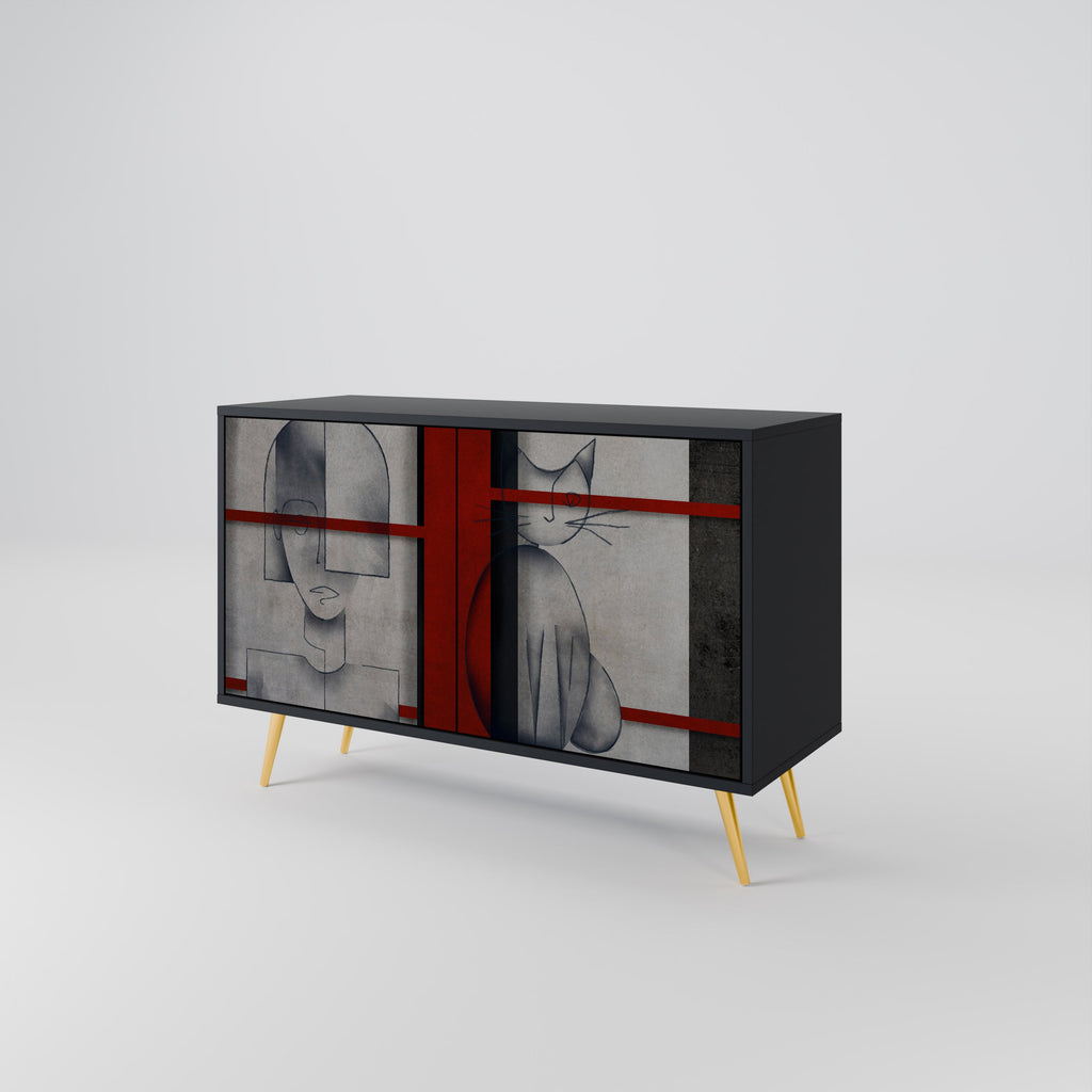 GRAY FIGURES Sideboard mit 2 Türen in Schwarz