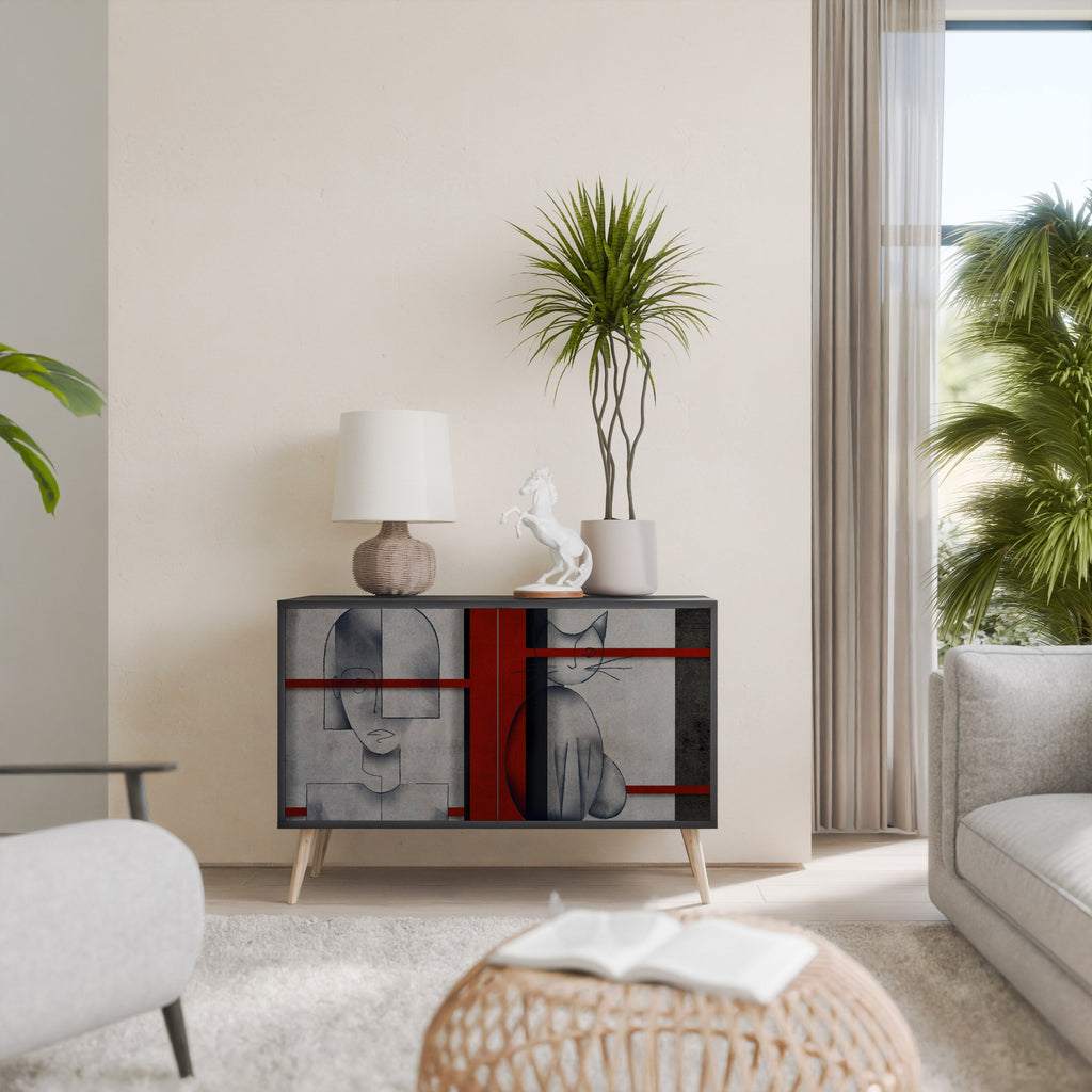 GRAY FIGURES Sideboard mit 2 Türen in Schwarz