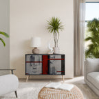 GRAY FIGURES Sideboard mit 2 Türen in Schwarz