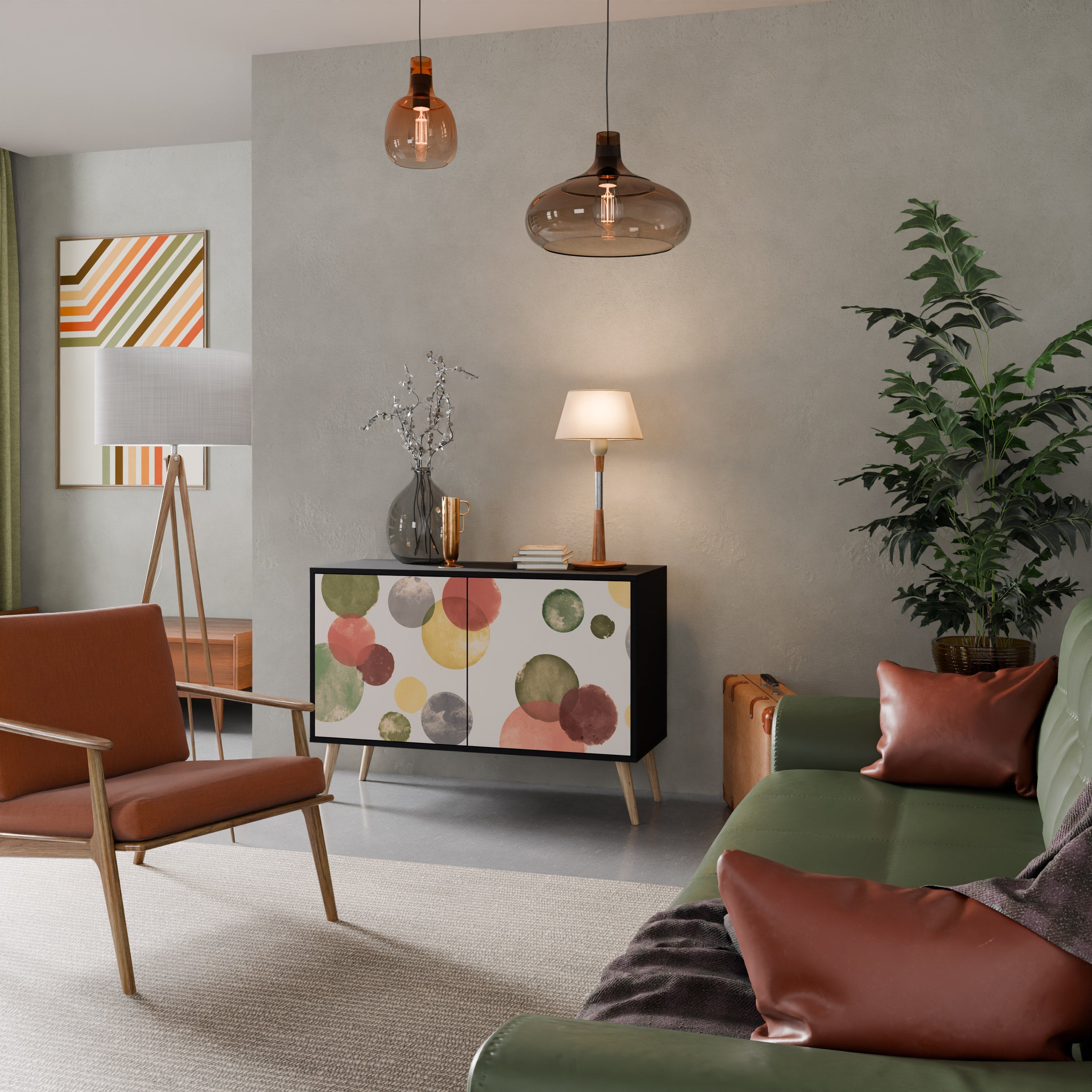 FLEETING HAPPINESS Sideboard mit 2 Türen in Schwarz