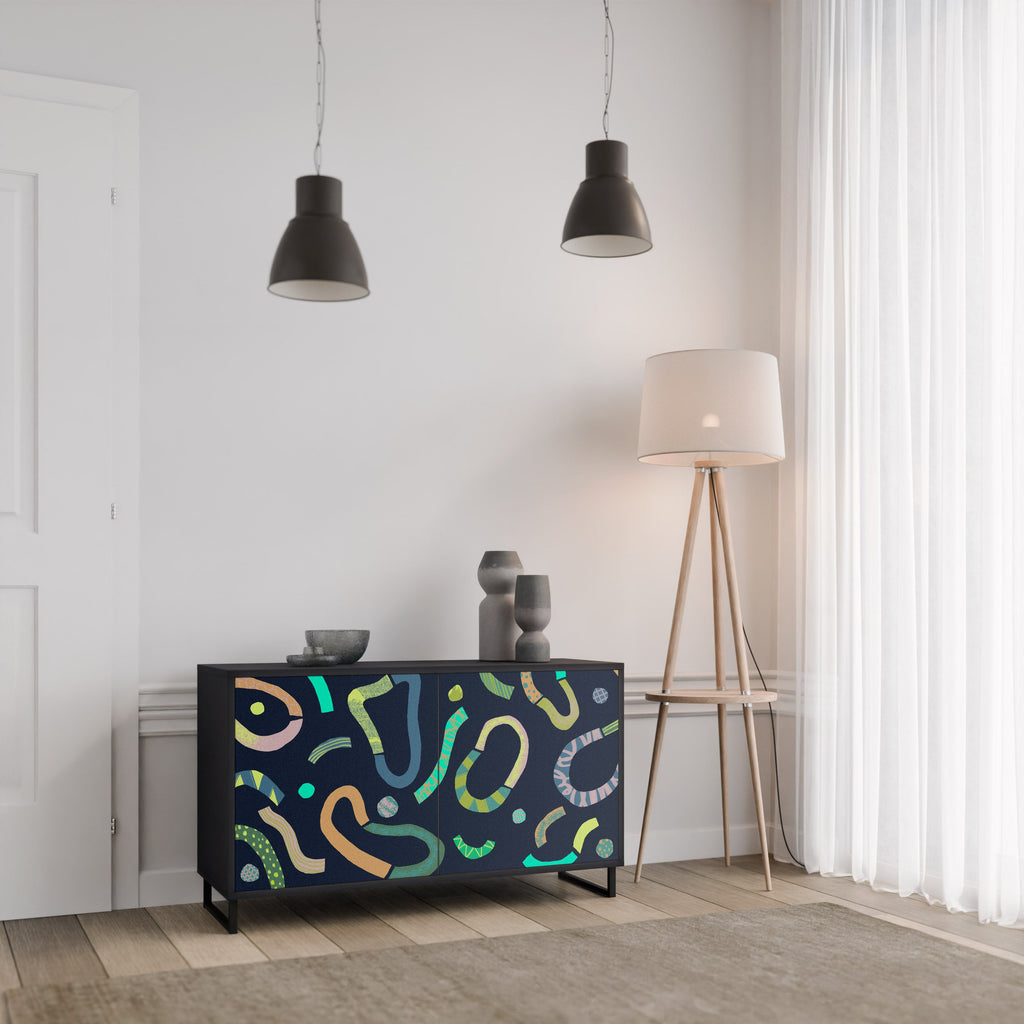 CONTRAST DANCE Sideboard mit 2 Türen in Schwarz
