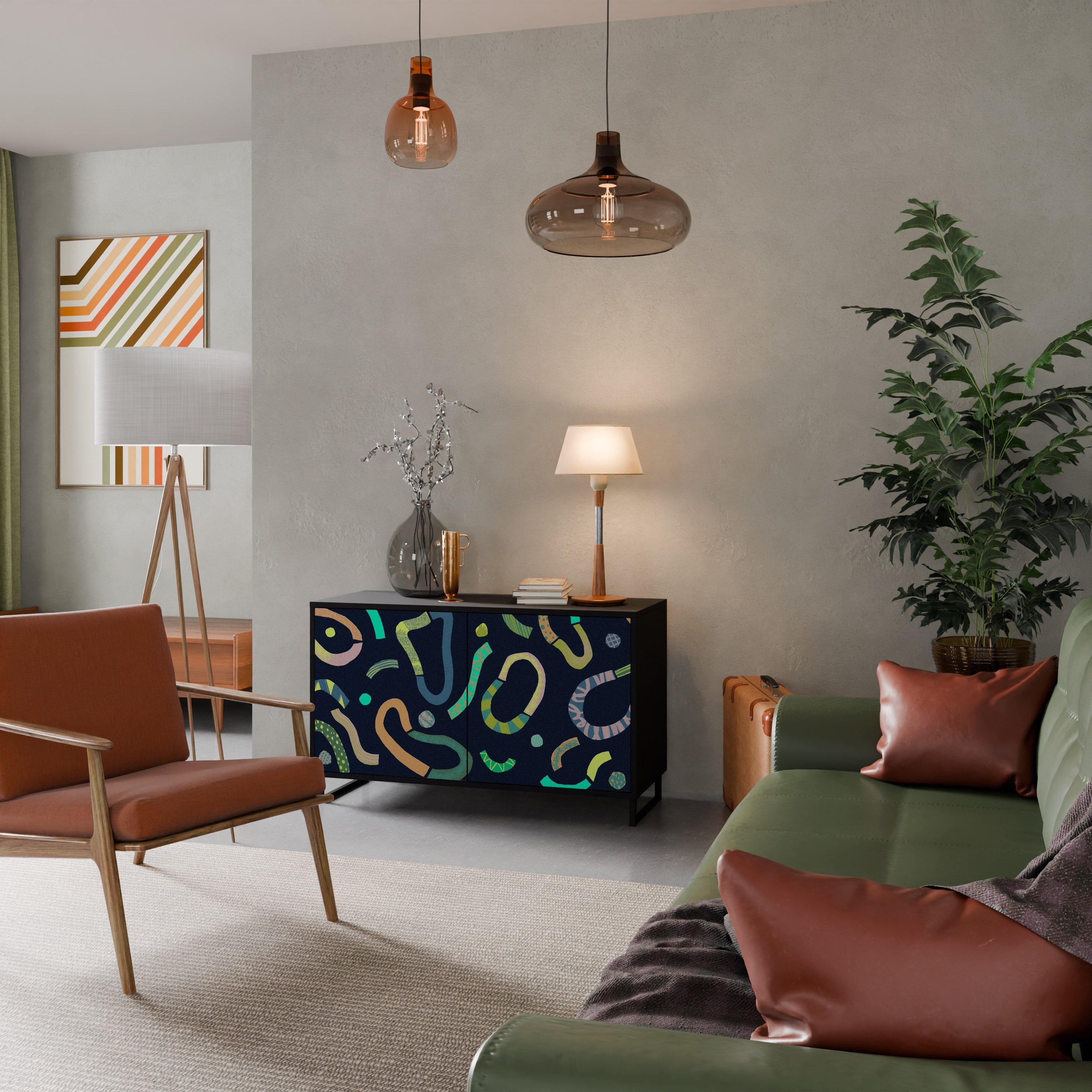 CONTRAST DANCE Sideboard mit 2 Türen in Schwarz