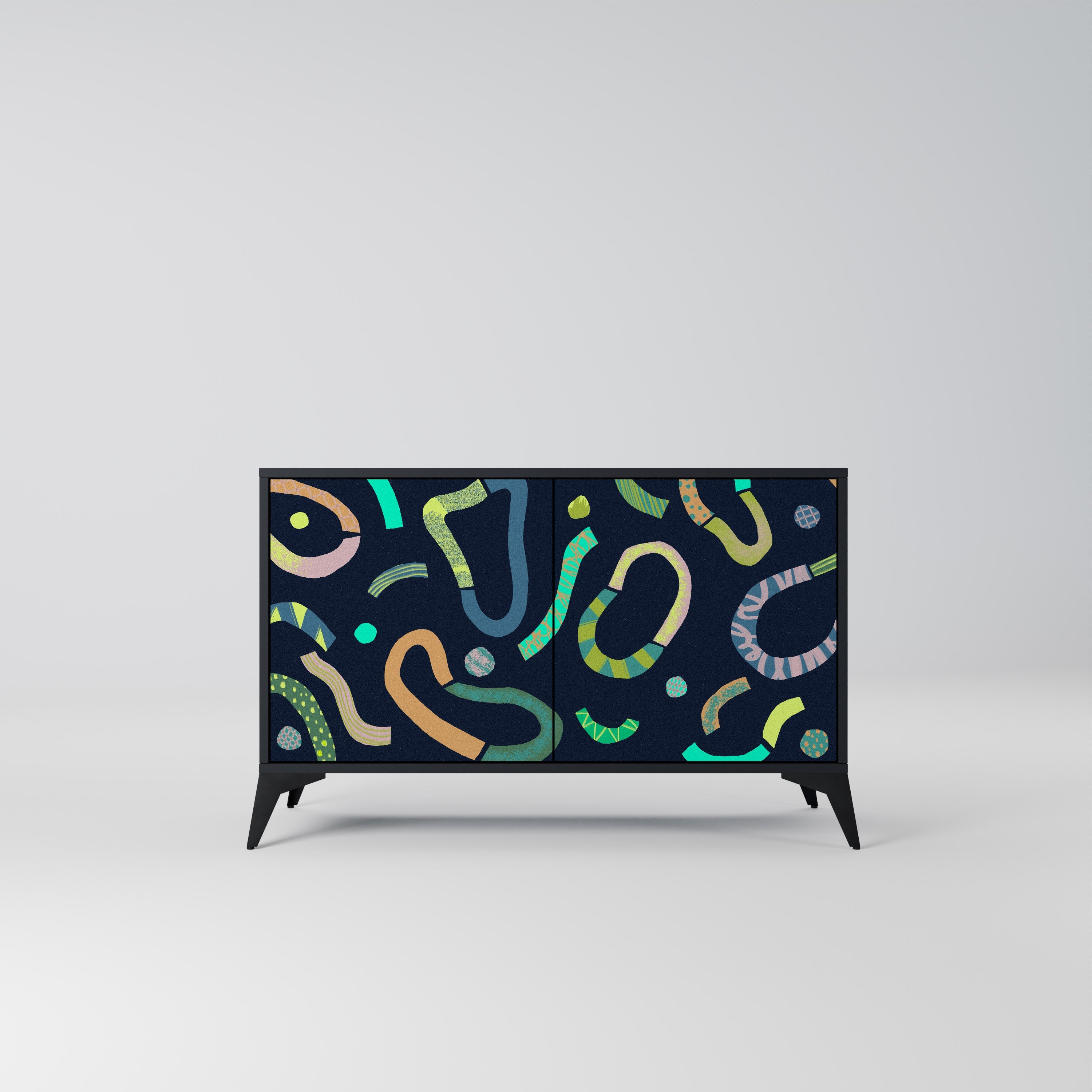 CONTRAST DANCE Sideboard mit 2 Türen in Schwarz