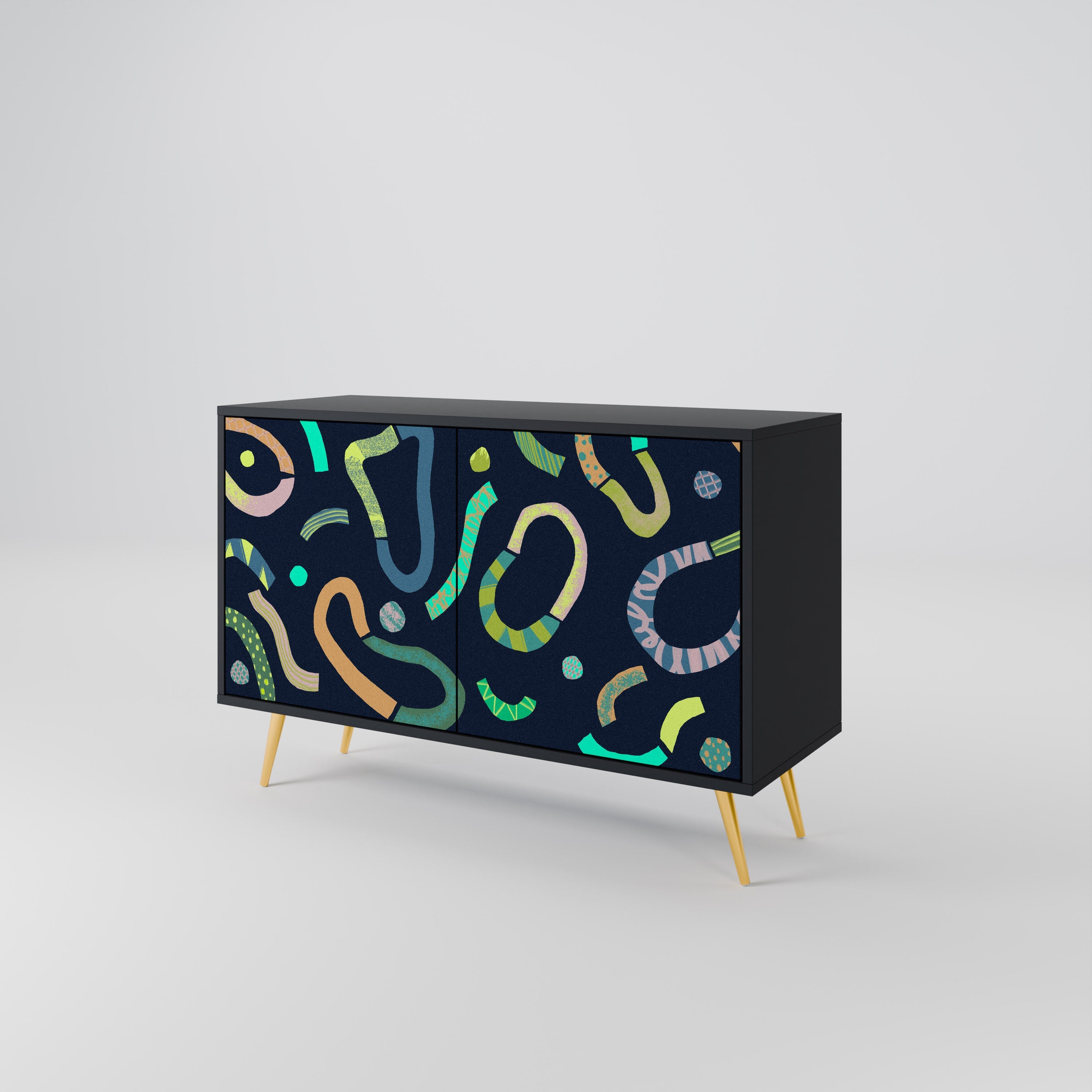 CONTRAST DANCE Sideboard mit 2 Türen in Schwarz