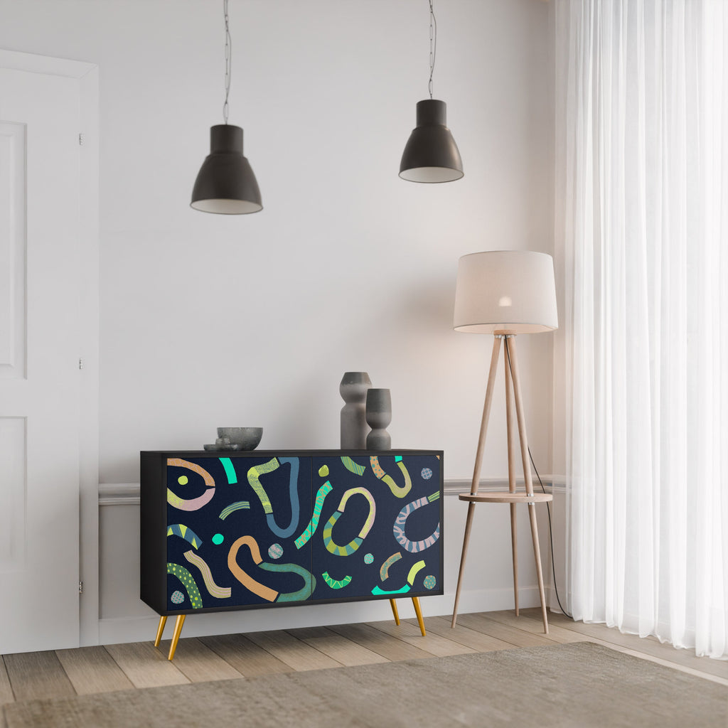 CONTRAST DANCE Sideboard mit 2 Türen in Schwarz