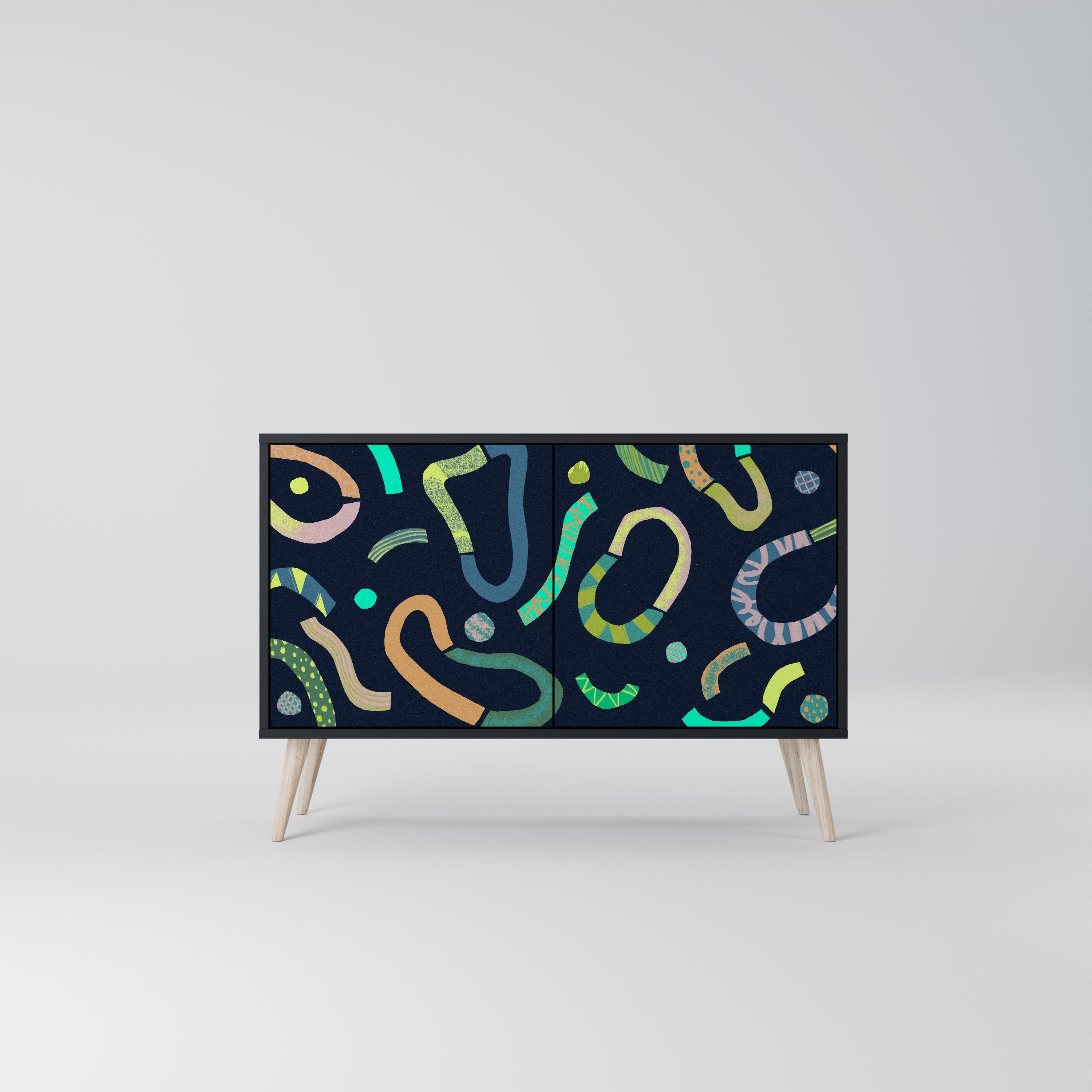 CONTRAST DANCE Sideboard mit 2 Türen in Schwarz