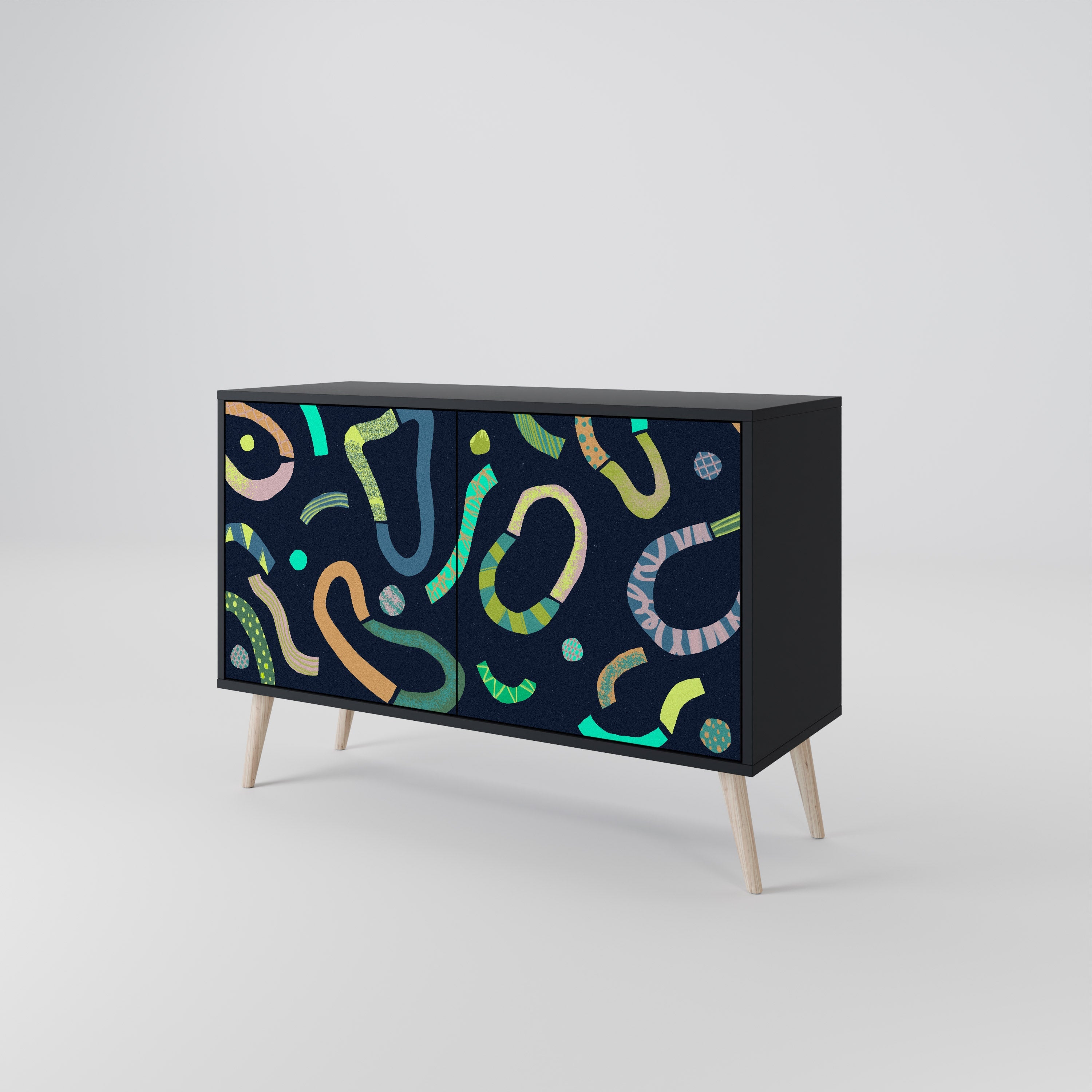 CONTRAST DANCE Sideboard mit 2 Türen in Schwarz