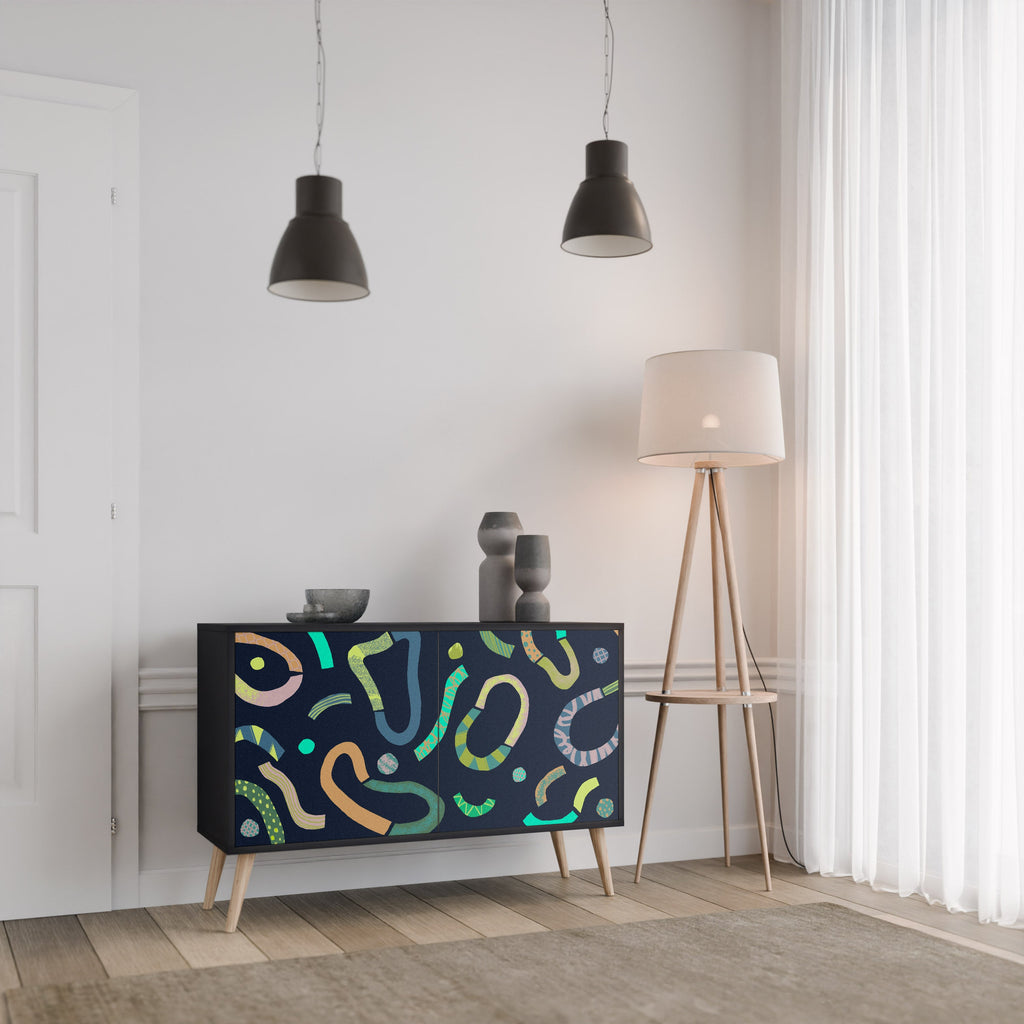 CONTRAST DANCE Sideboard mit 2 Türen in Schwarz