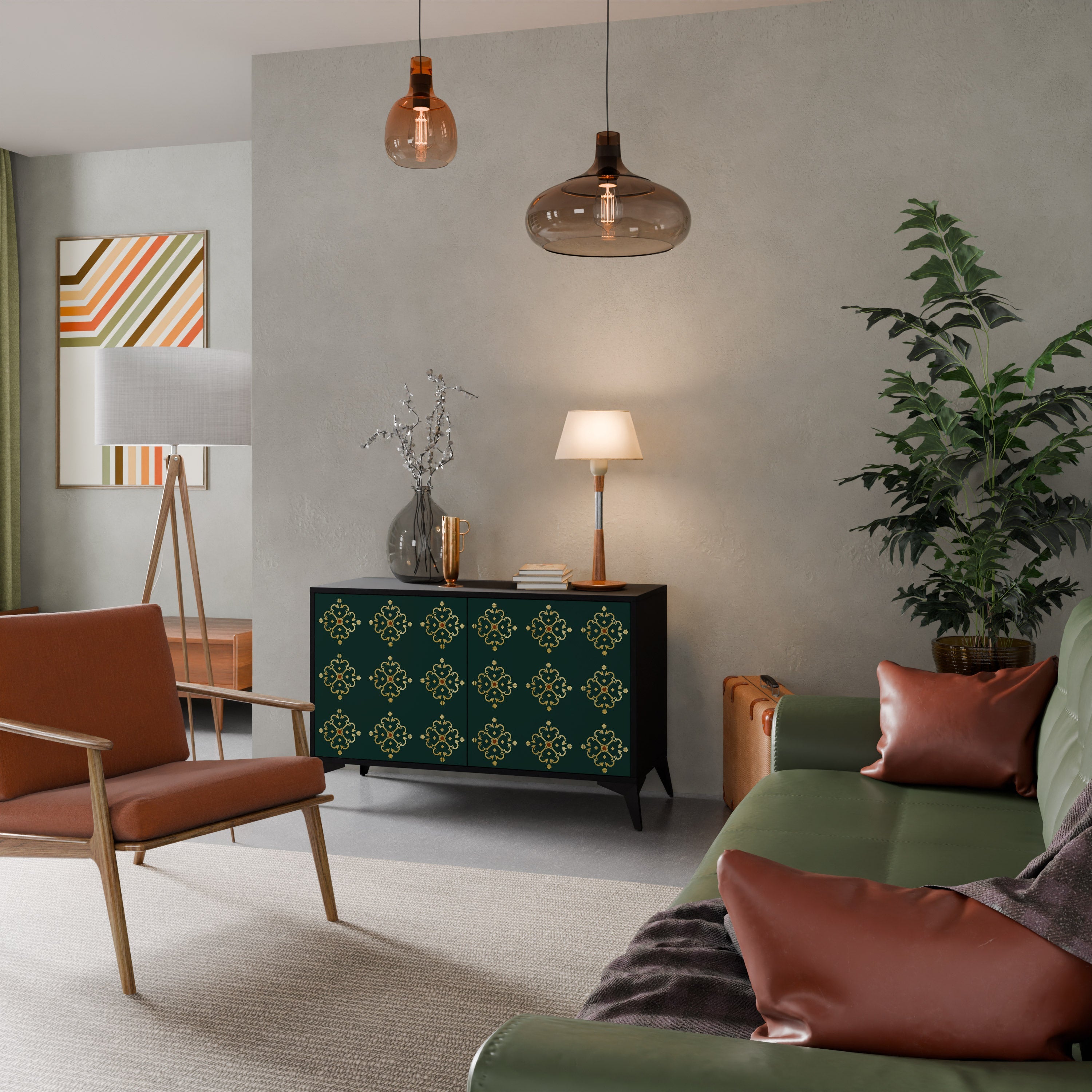 ROYAL MEDALLION Sideboard mit 2 Türen in Schwarz