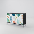 BOTANICAL HURRICANE Sideboard mit 2 Türen in Schwarz