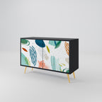 BOTANICAL HURRICANE Sideboard mit 2 Türen in Schwarz