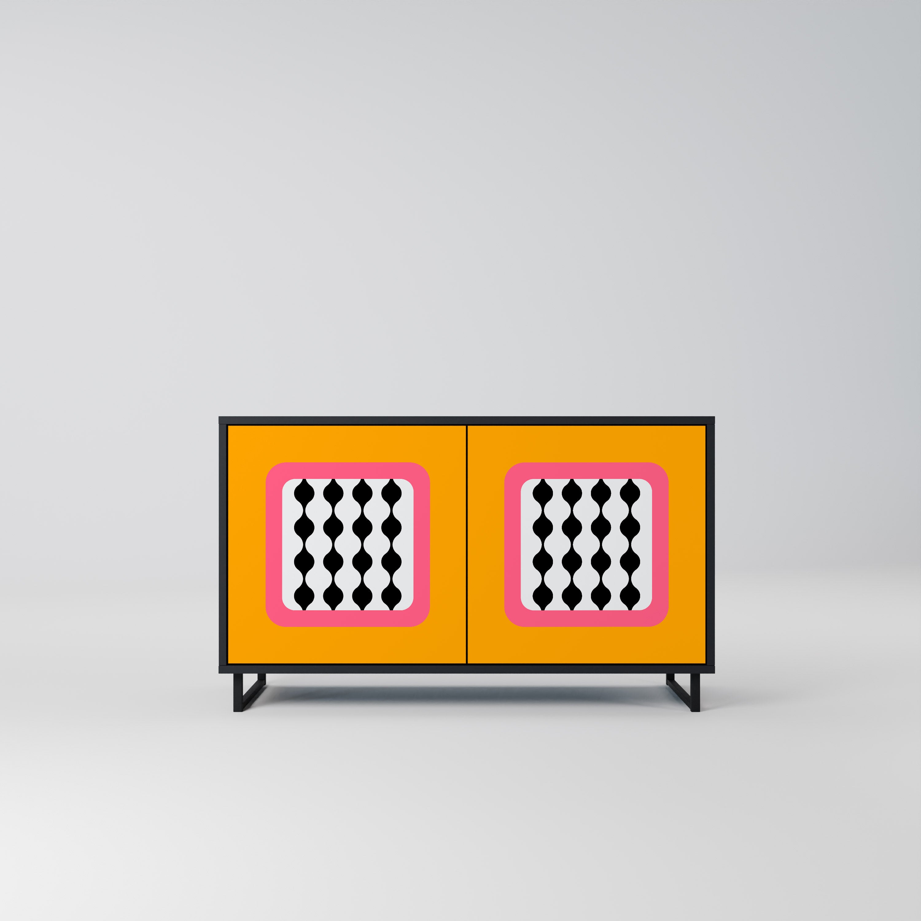 TEARS IN HEAVEN Sideboard mit 2 Türen in Schwarz