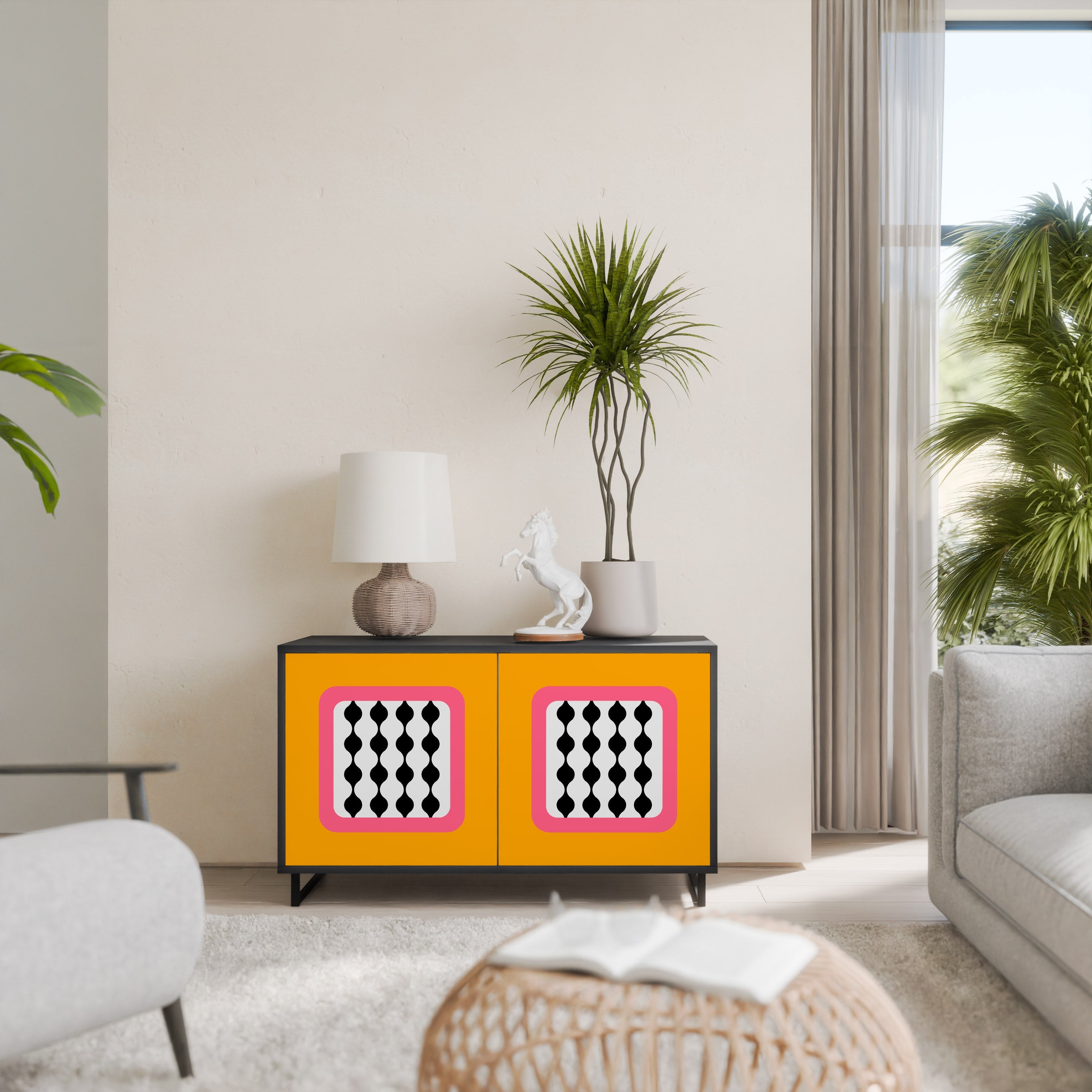 TEARS IN HEAVEN Sideboard mit 2 Türen in Schwarz