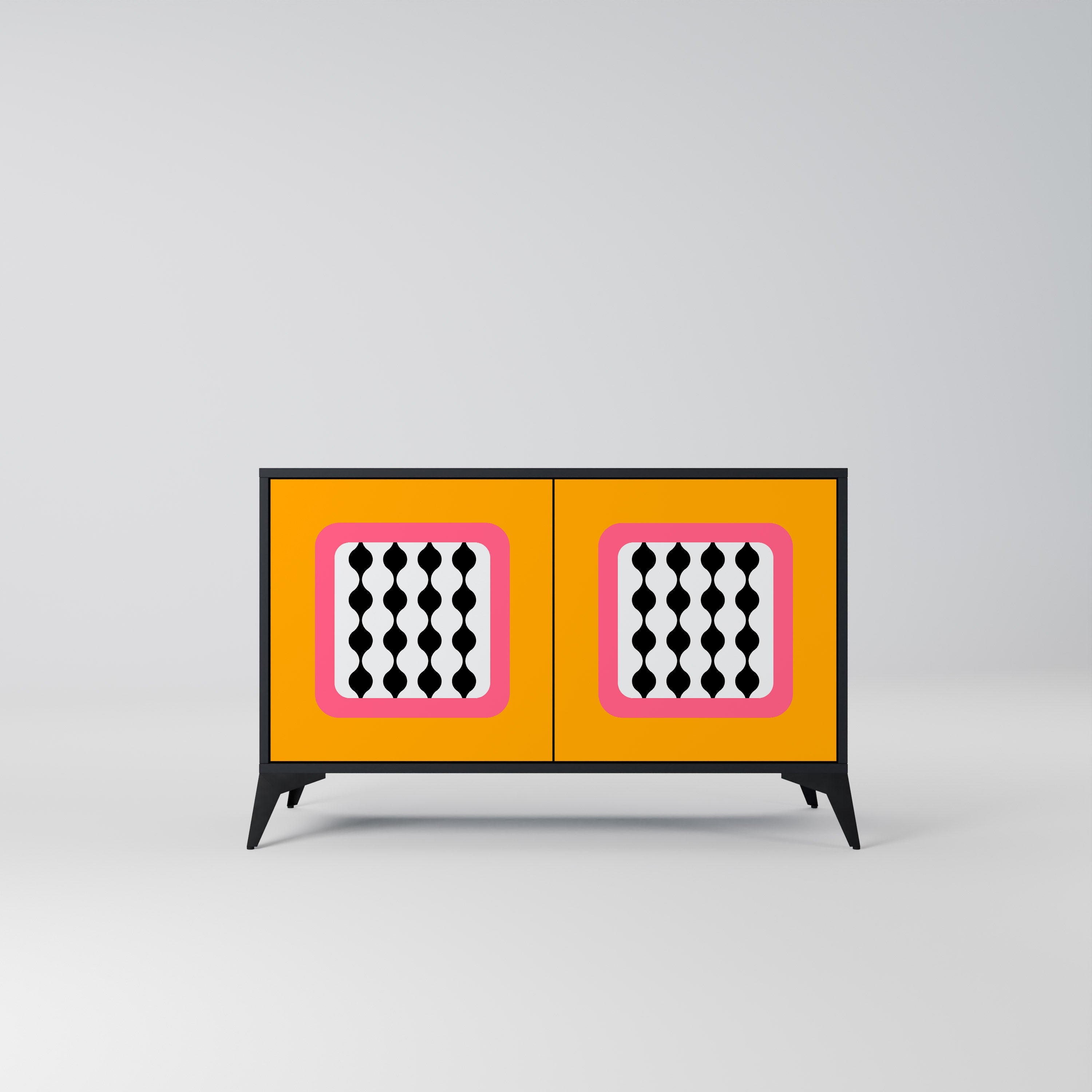 TEARS IN HEAVEN Sideboard mit 2 Türen in Schwarz