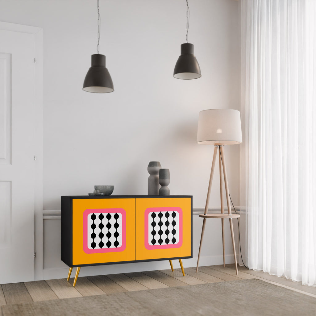 TEARS IN HEAVEN Sideboard mit 2 Türen in Schwarz