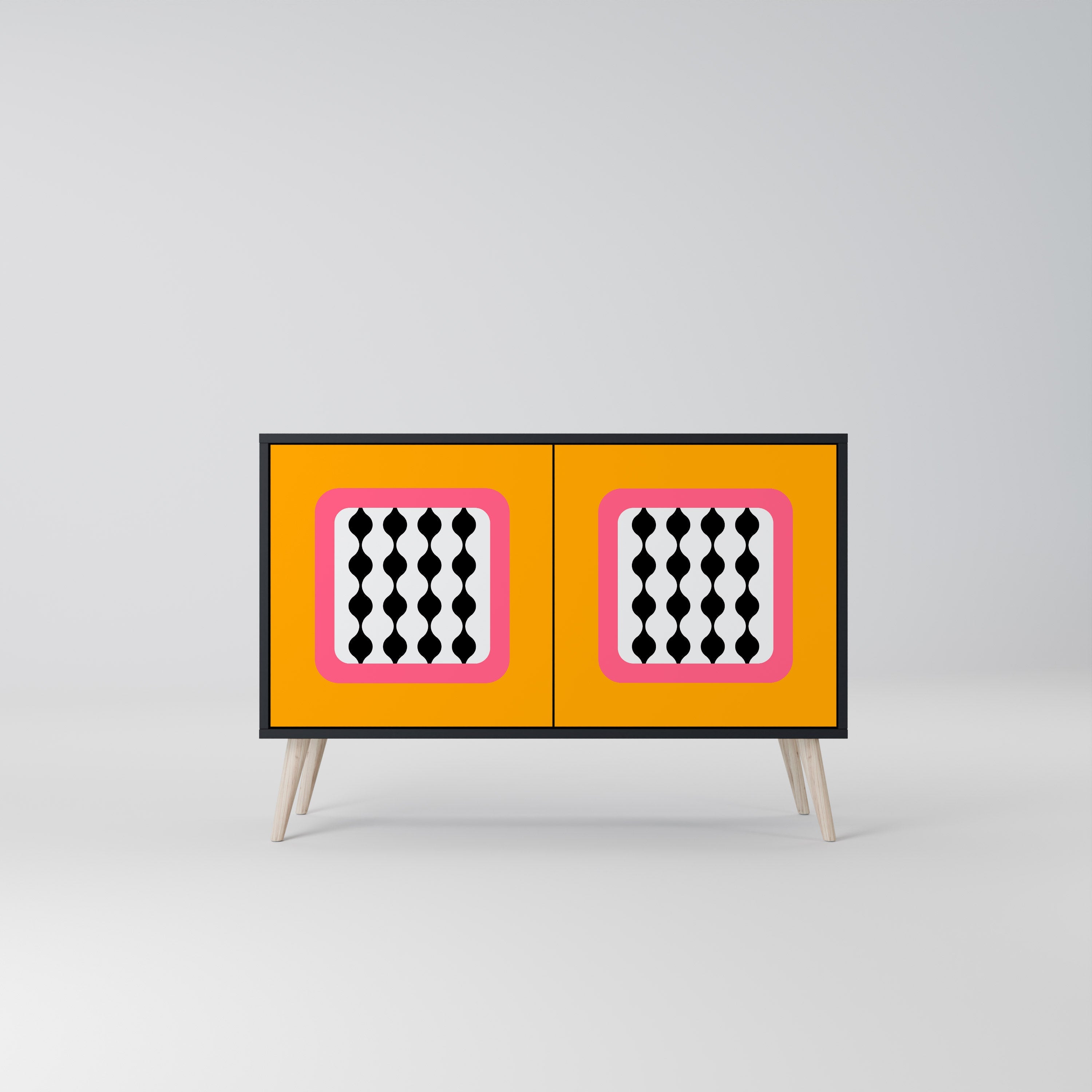 TEARS IN HEAVEN Sideboard mit 2 Türen in Schwarz