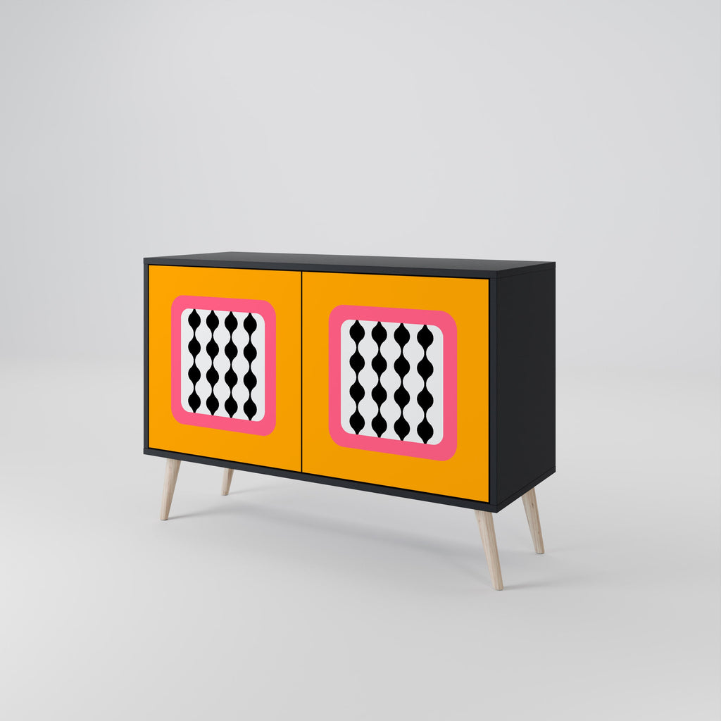 TEARS IN HEAVEN Sideboard mit 2 Türen in Schwarz