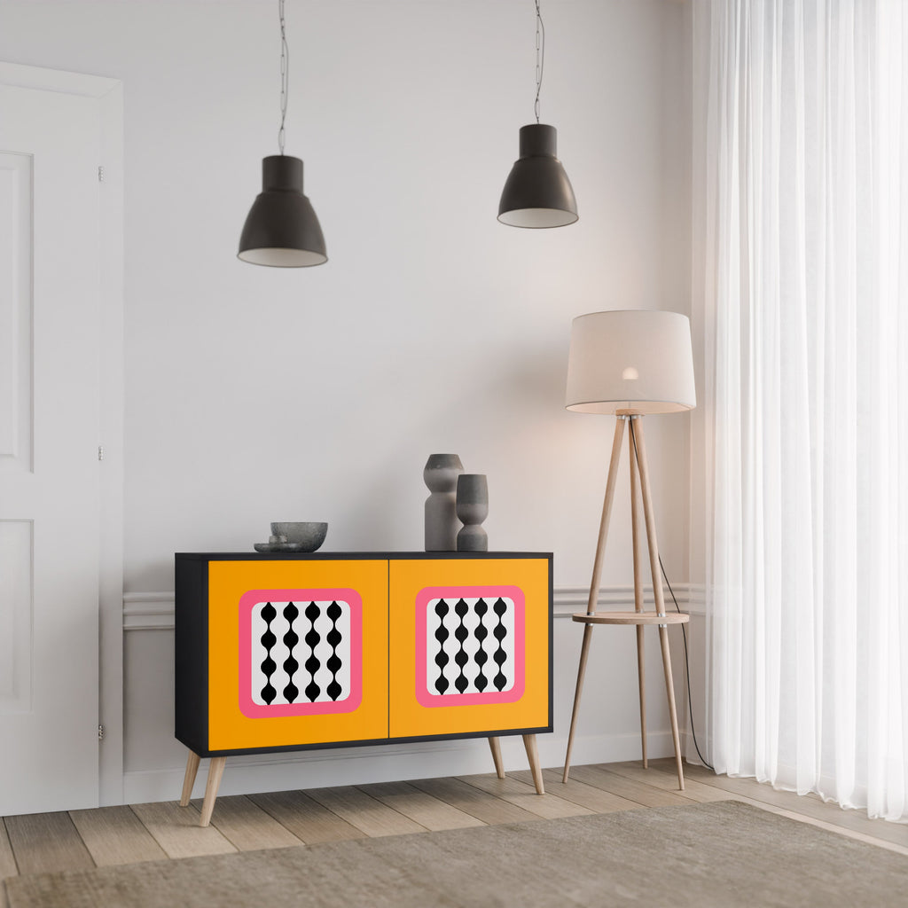 TEARS IN HEAVEN Sideboard mit 2 Türen in Schwarz