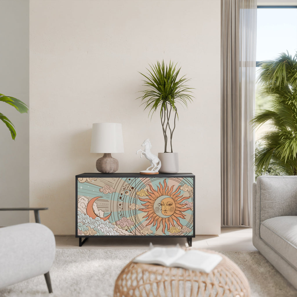 MYSTICAL STRUCTURE Sideboard mit 2 Türen in Schwarz