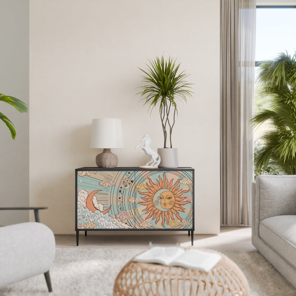 MYSTICAL STRUCTURE Sideboard mit 2 Türen in Schwarz