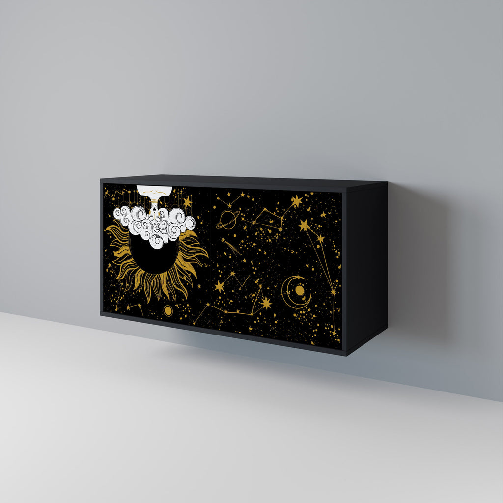 STELLAR CONSTELLATIONS Sideboard mit 2 Türen in Schwarz