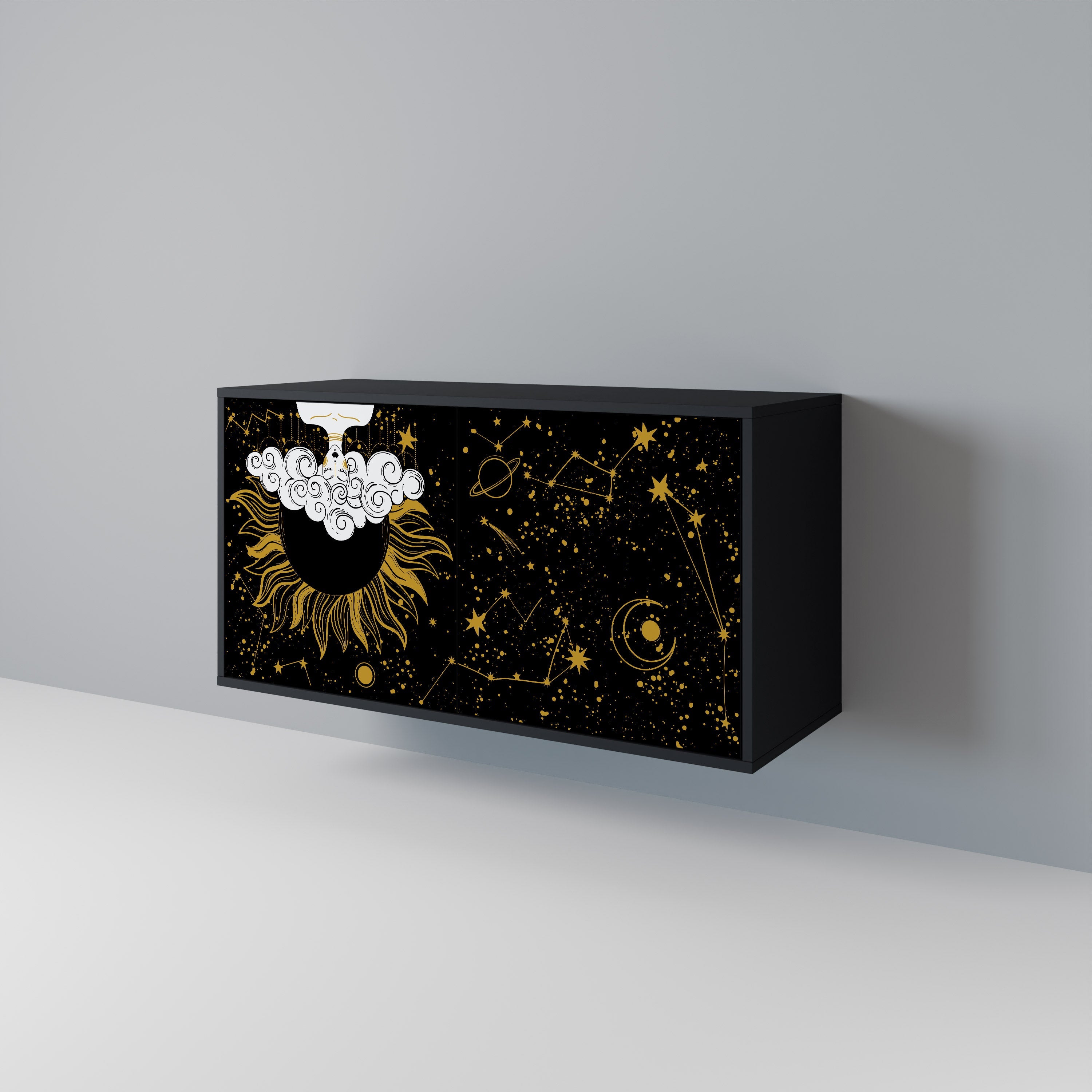 STELLAR CONSTELLATIONS Sideboard mit 2 Türen in Schwarz