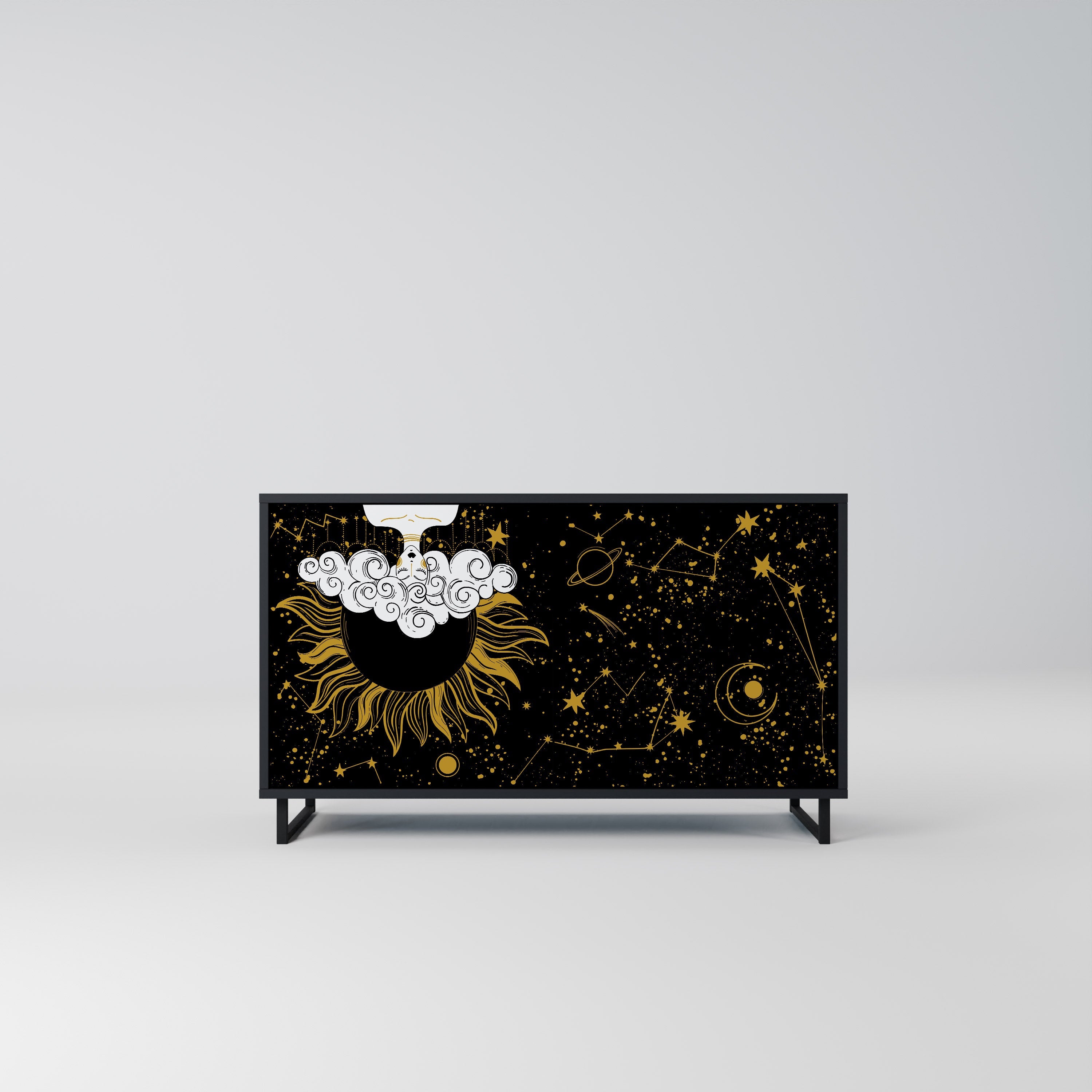 STELLAR CONSTELLATIONS Sideboard mit 2 Türen in Schwarz
