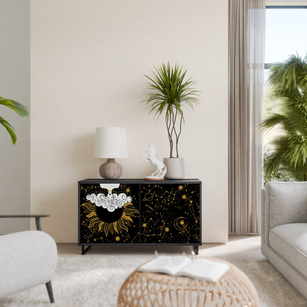 STELLAR CONSTELLATIONS Sideboard mit 2 Türen in Schwarz